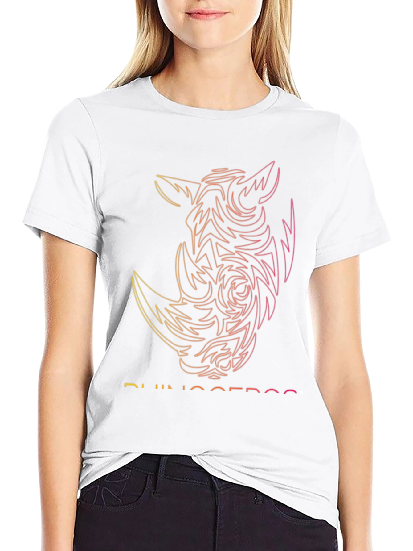 Rhinoceros Graphic Tee - Modern Gradient Design
