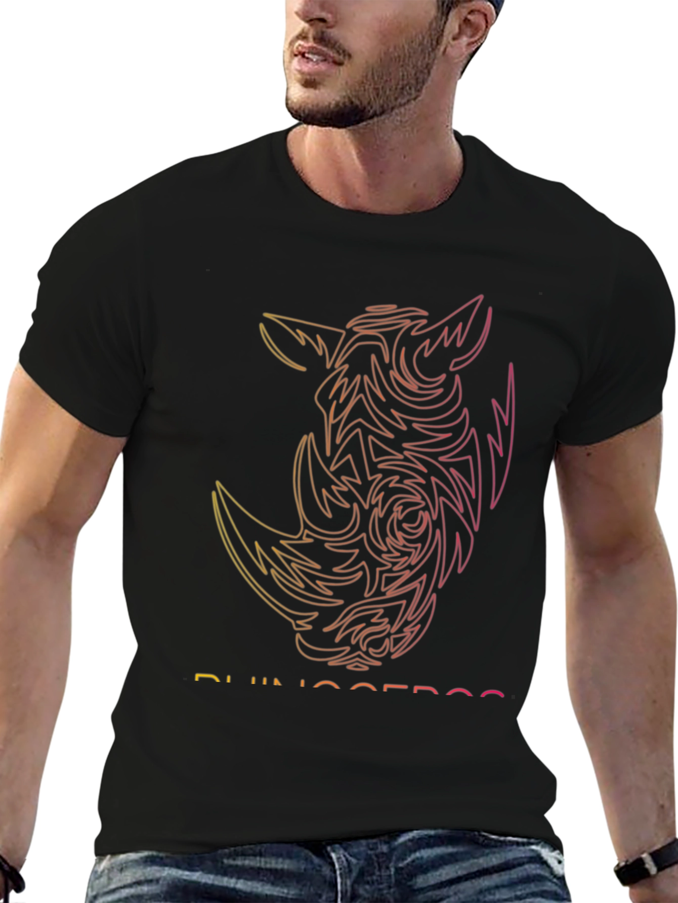 Rhinoceros Graphic Tee - Modern Gradient Design