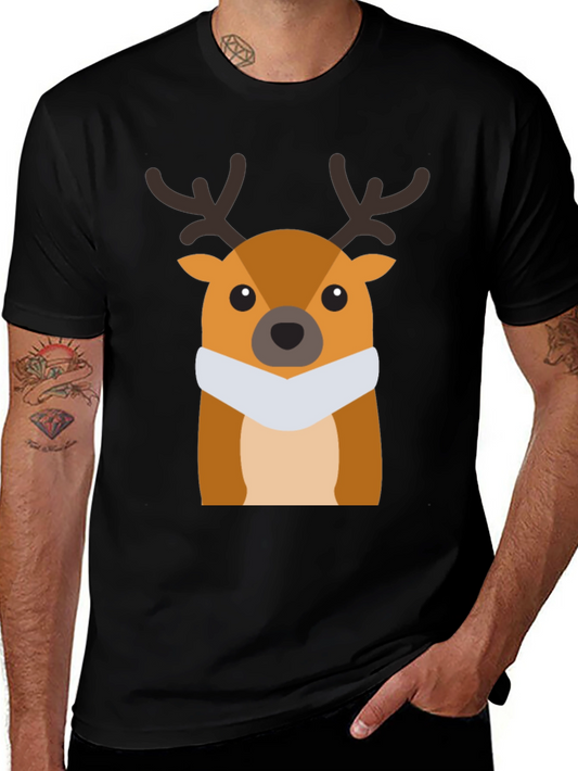 Festive Deer Graphic Tee - Holiday Style