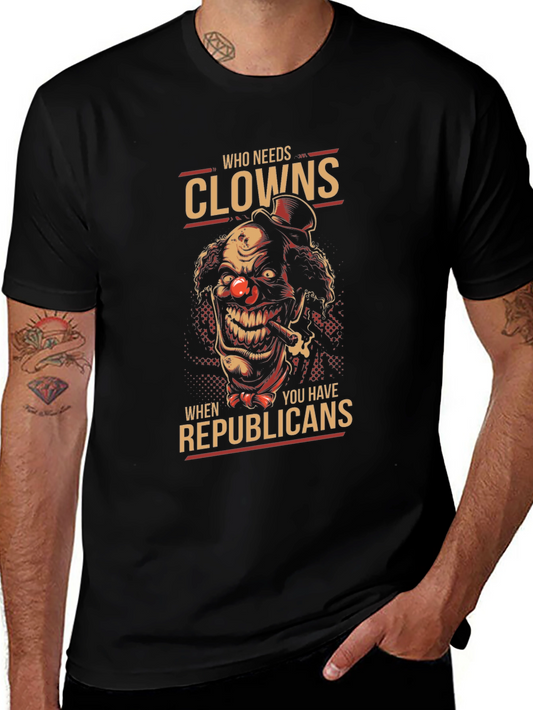 Clown vs Republicans Graphic Tee - Political Humor T-Shirt