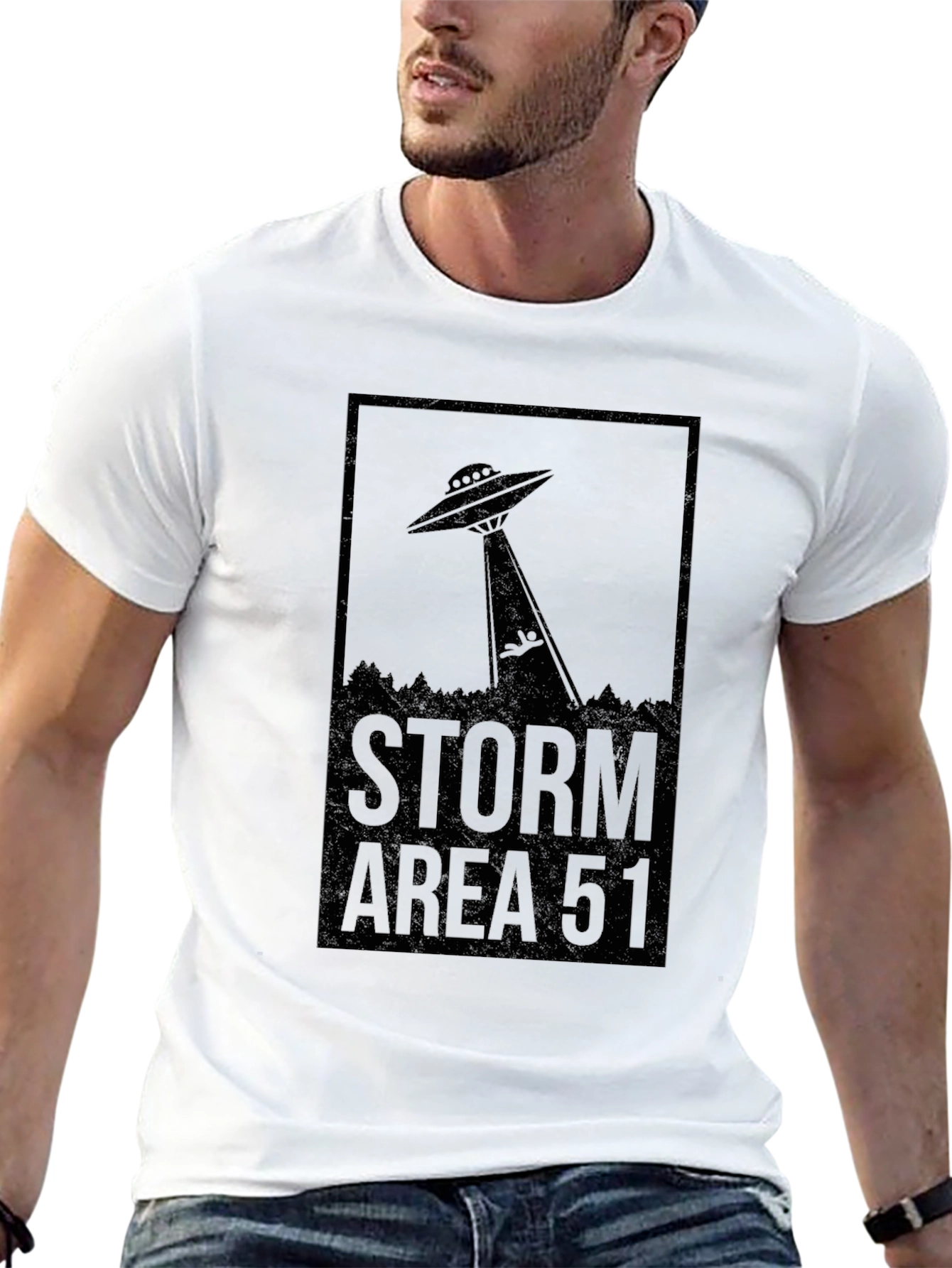 Storm Area 51 UFO Graphic Tee - Black