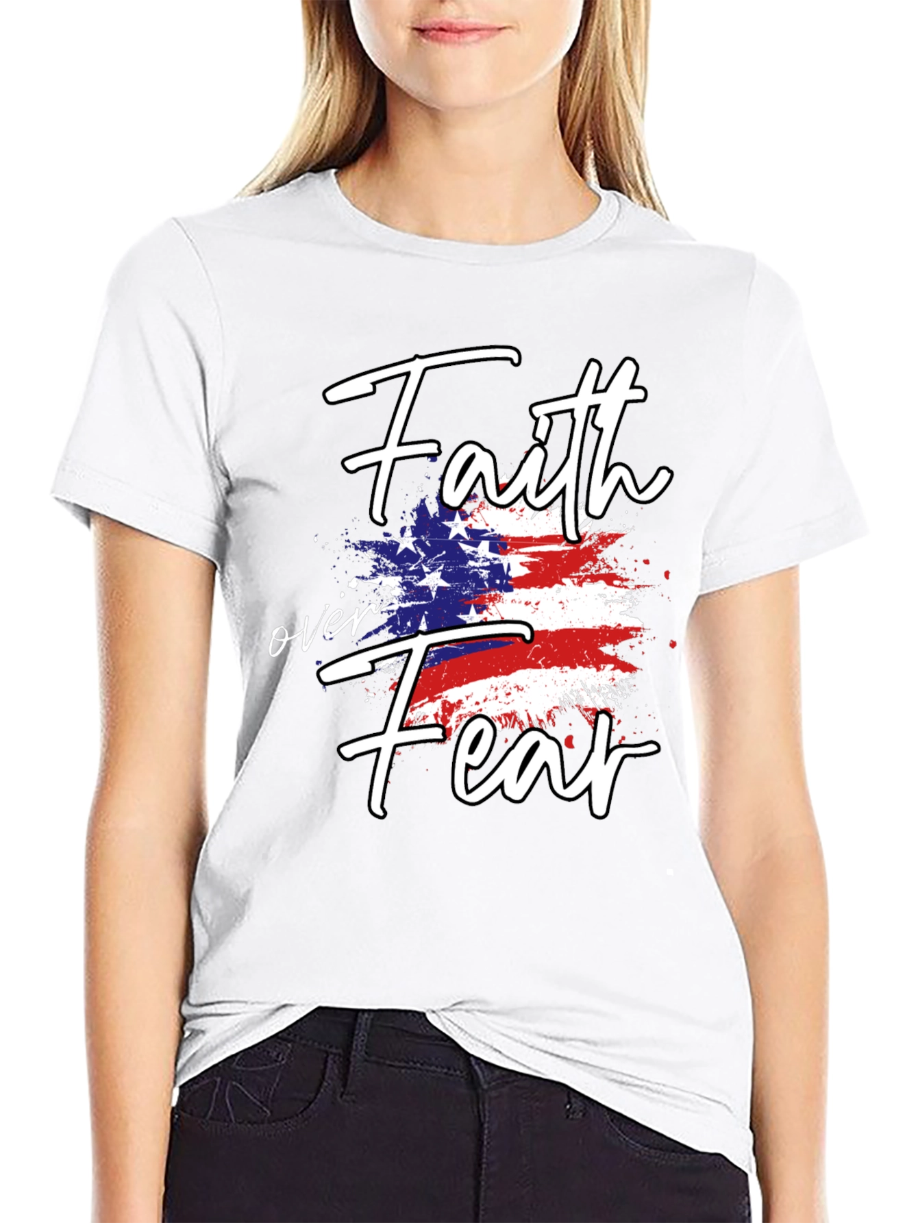 Faith Over Fear Patriotic Graphic Tee
