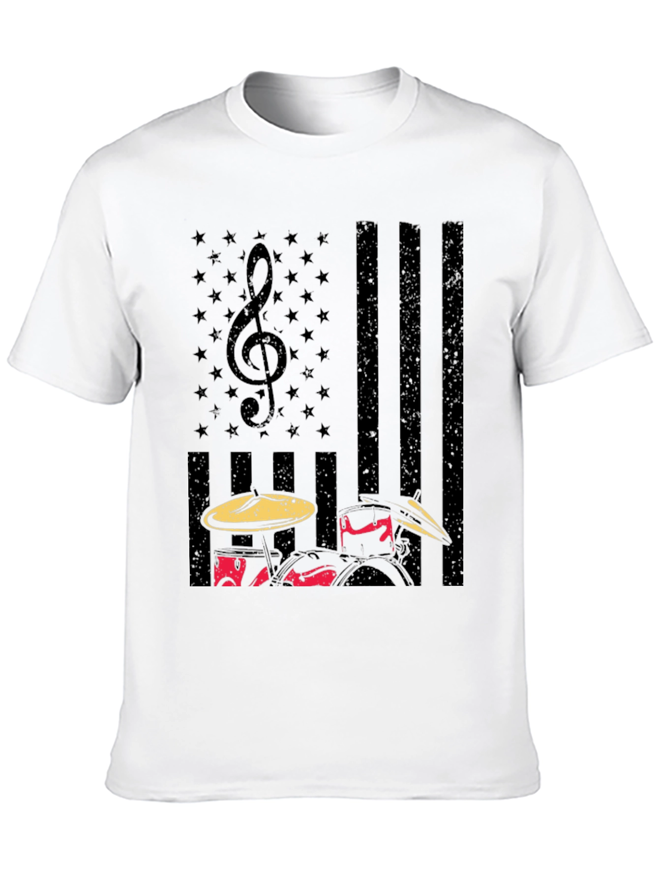 Drummer USA Flag T-Shirt - Music & Patriotism