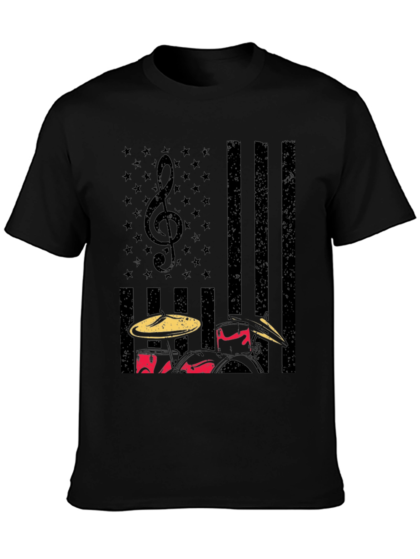 Drummer USA Flag T-Shirt - Music & Patriotism