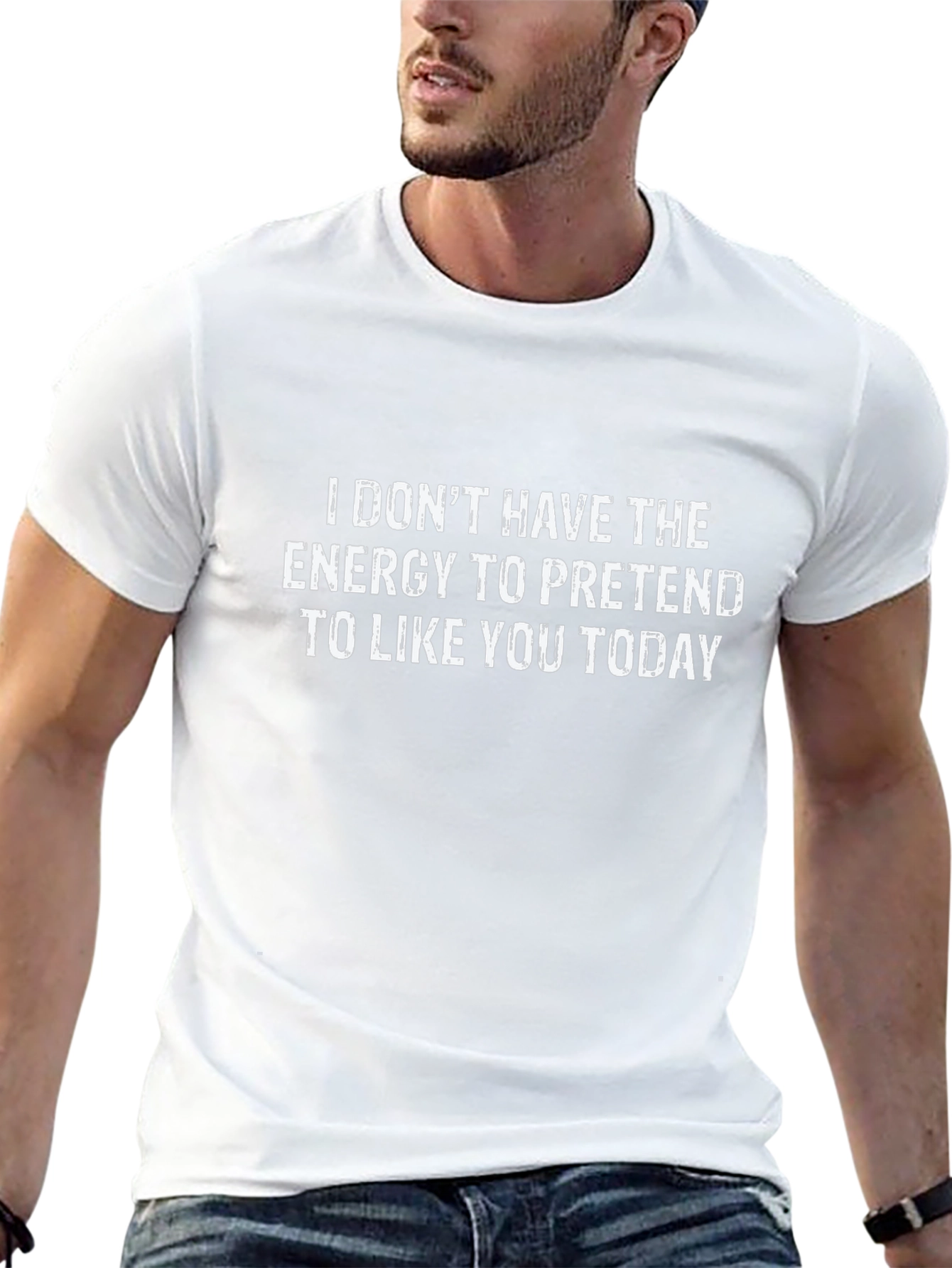 Funny No Energy Graphic Tee - Black Casual T-Shirt
