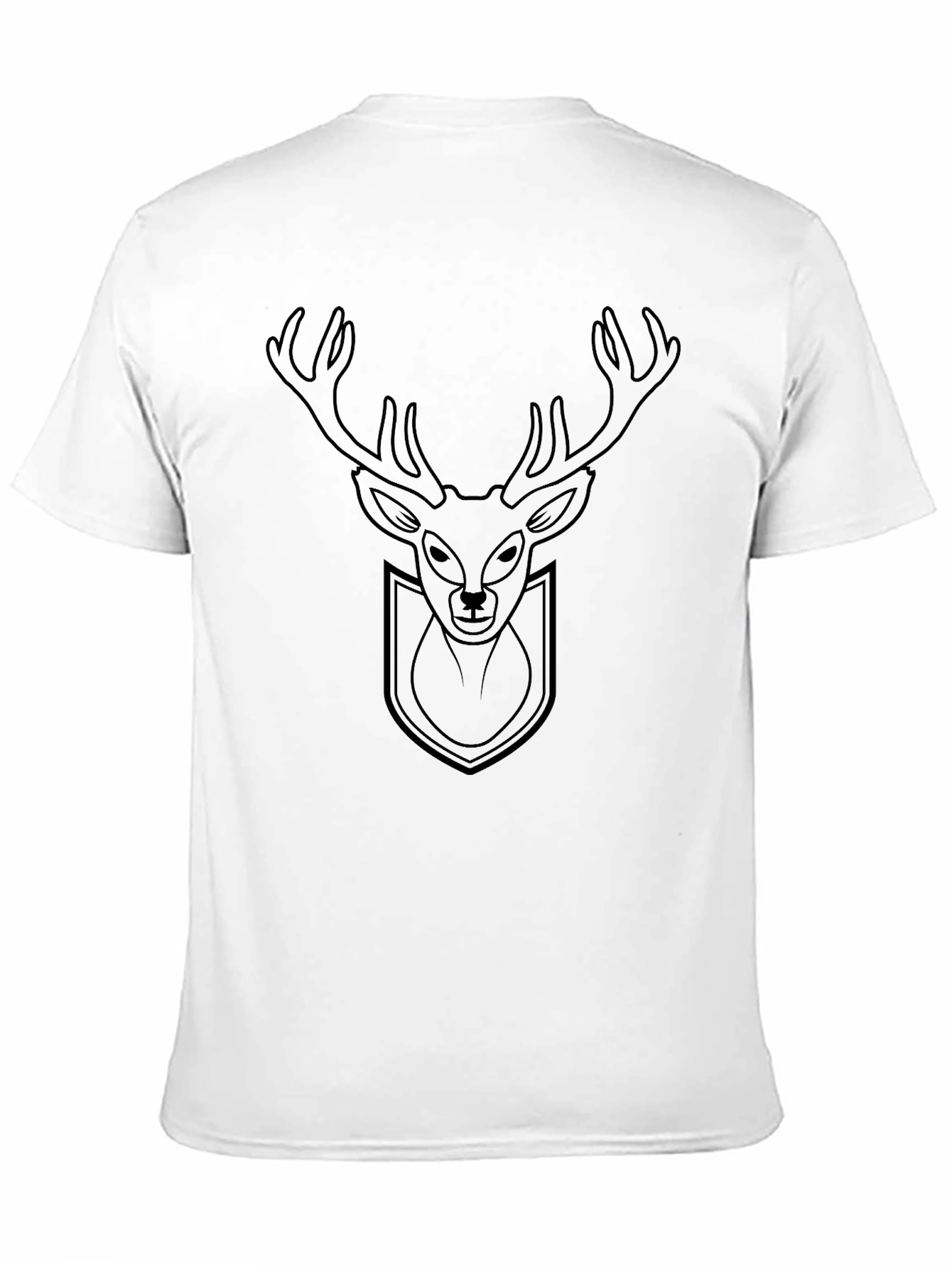 Black Deer Head Graphic T-Shirt