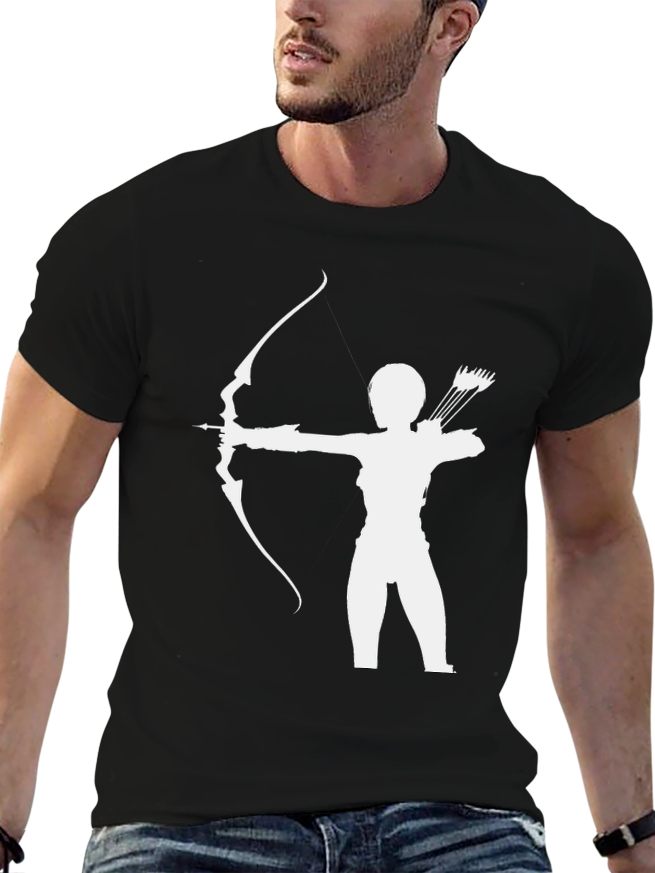 Archer Silhouette T-Shirt - Black Graphic Tee