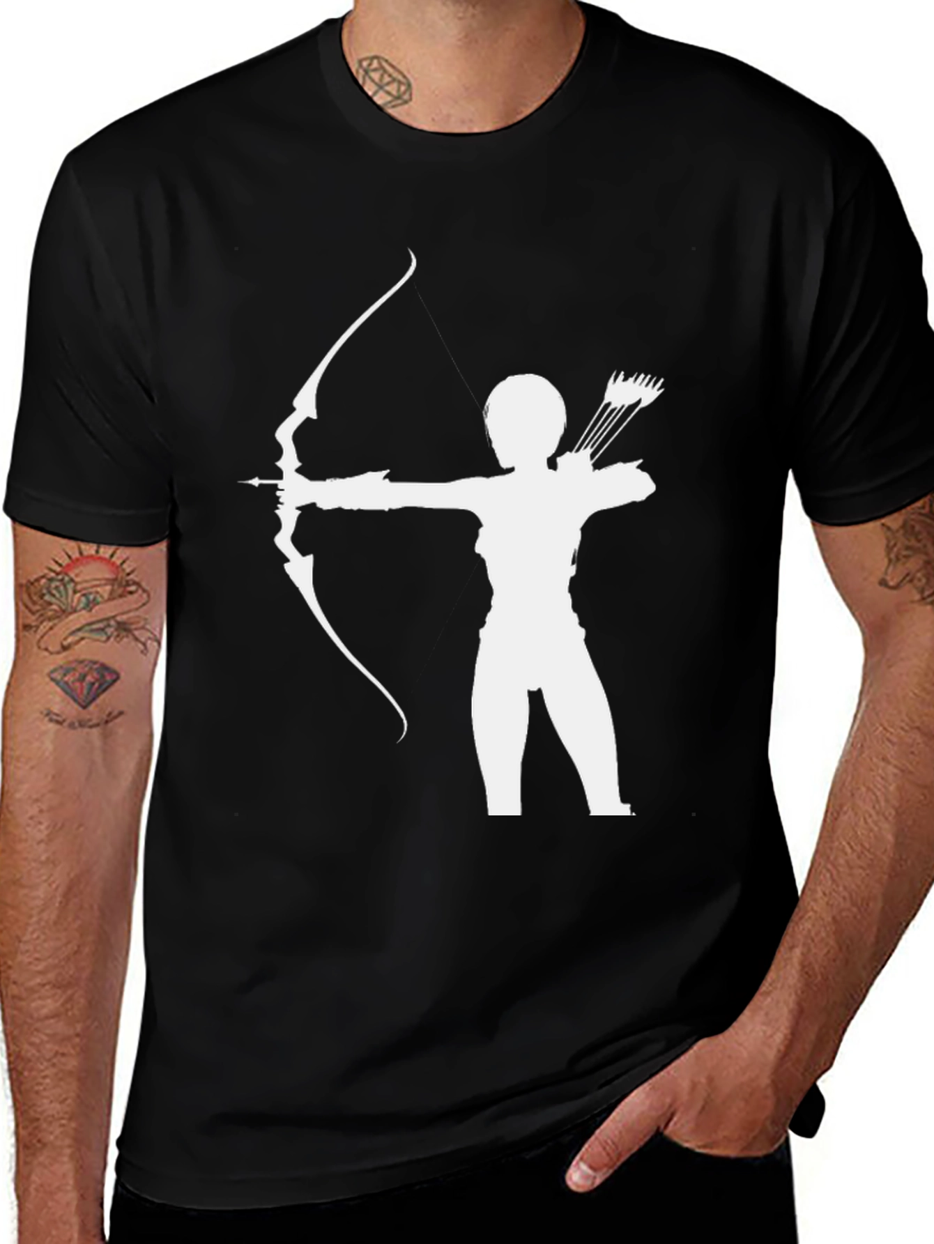 Archer Silhouette T-Shirt - Black Graphic Tee