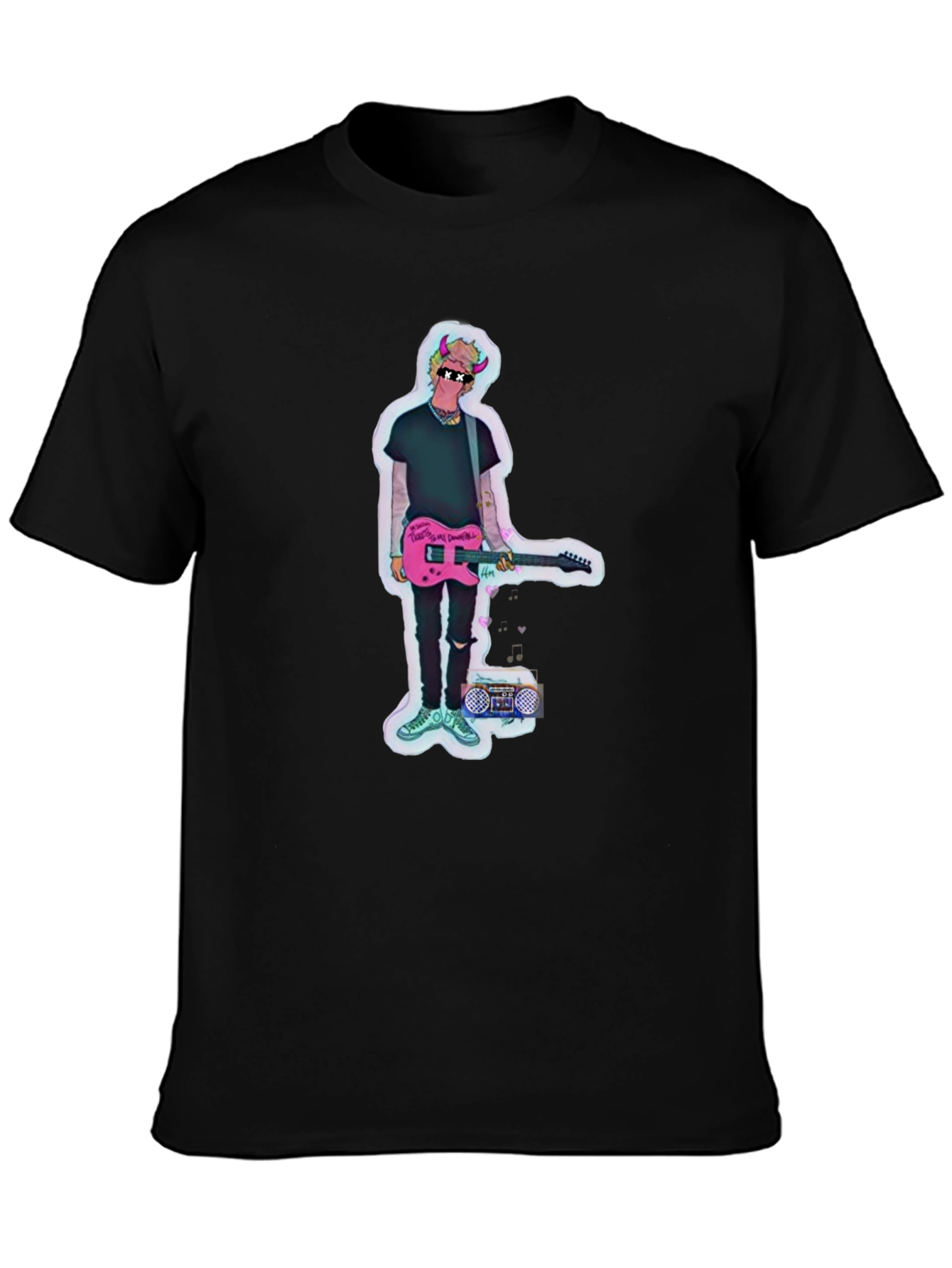 Cool Graphic Print Black T-Shirt