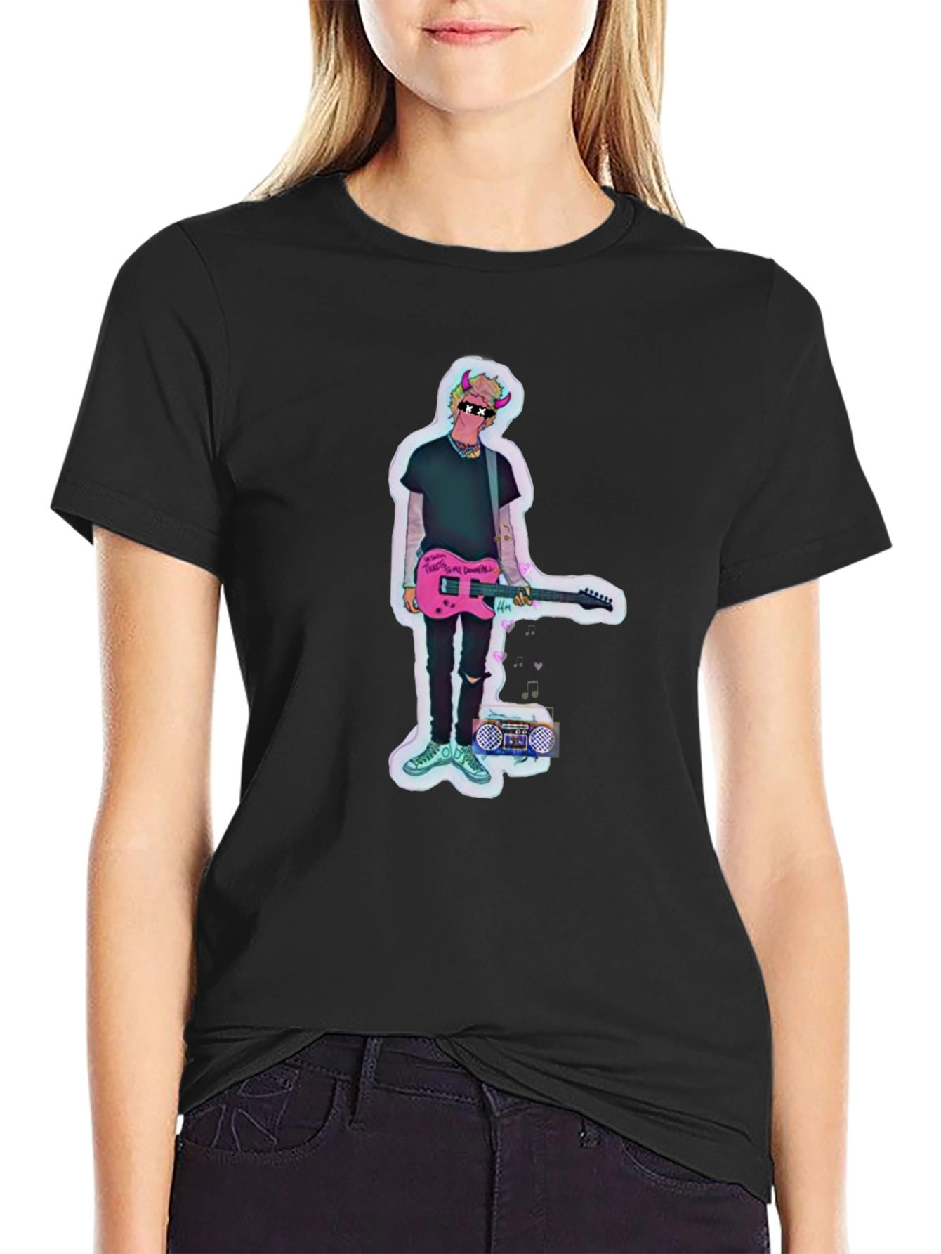 Cool Graphic Print Black T-Shirt