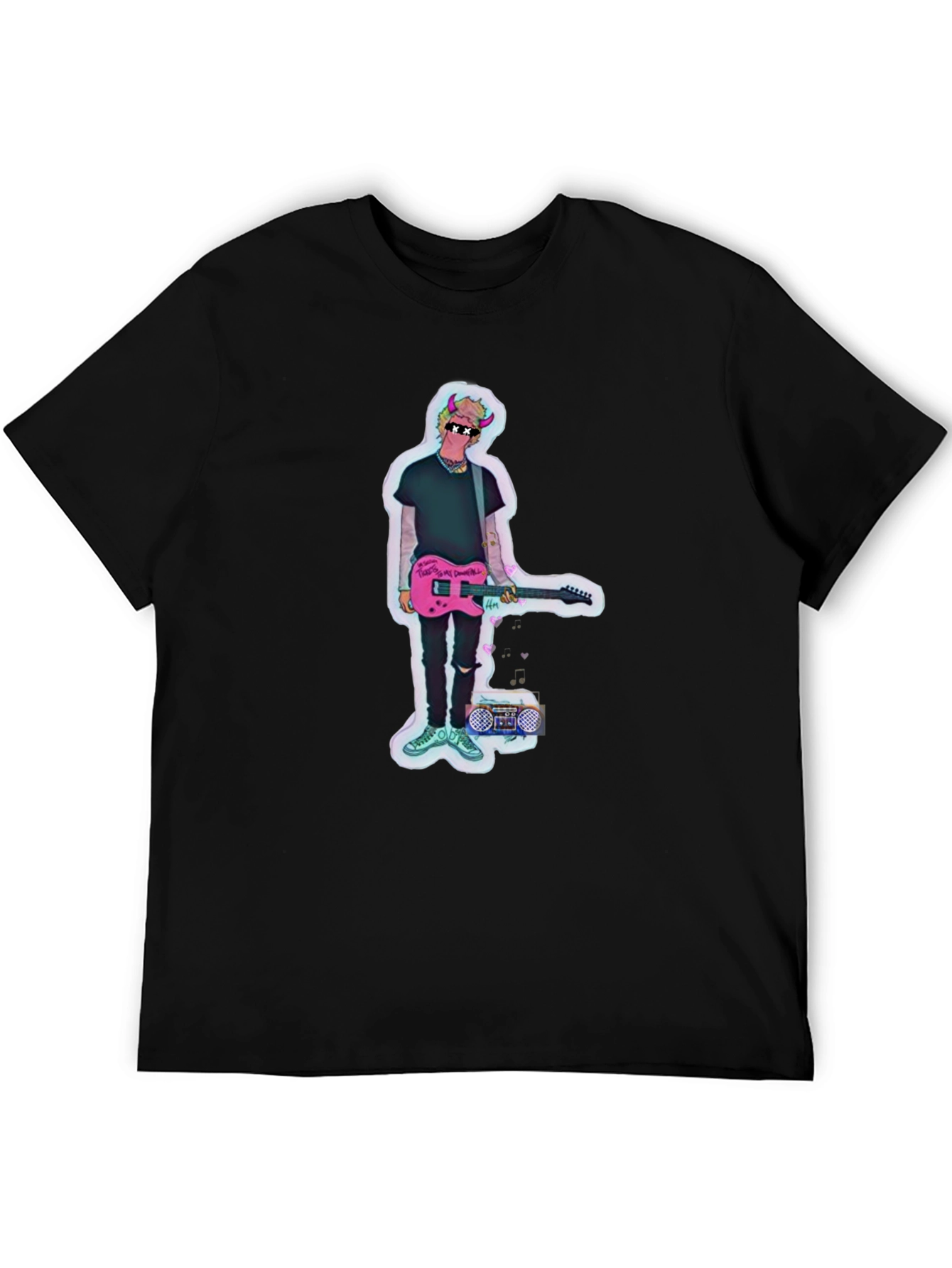 Cool Graphic Print Black T-Shirt