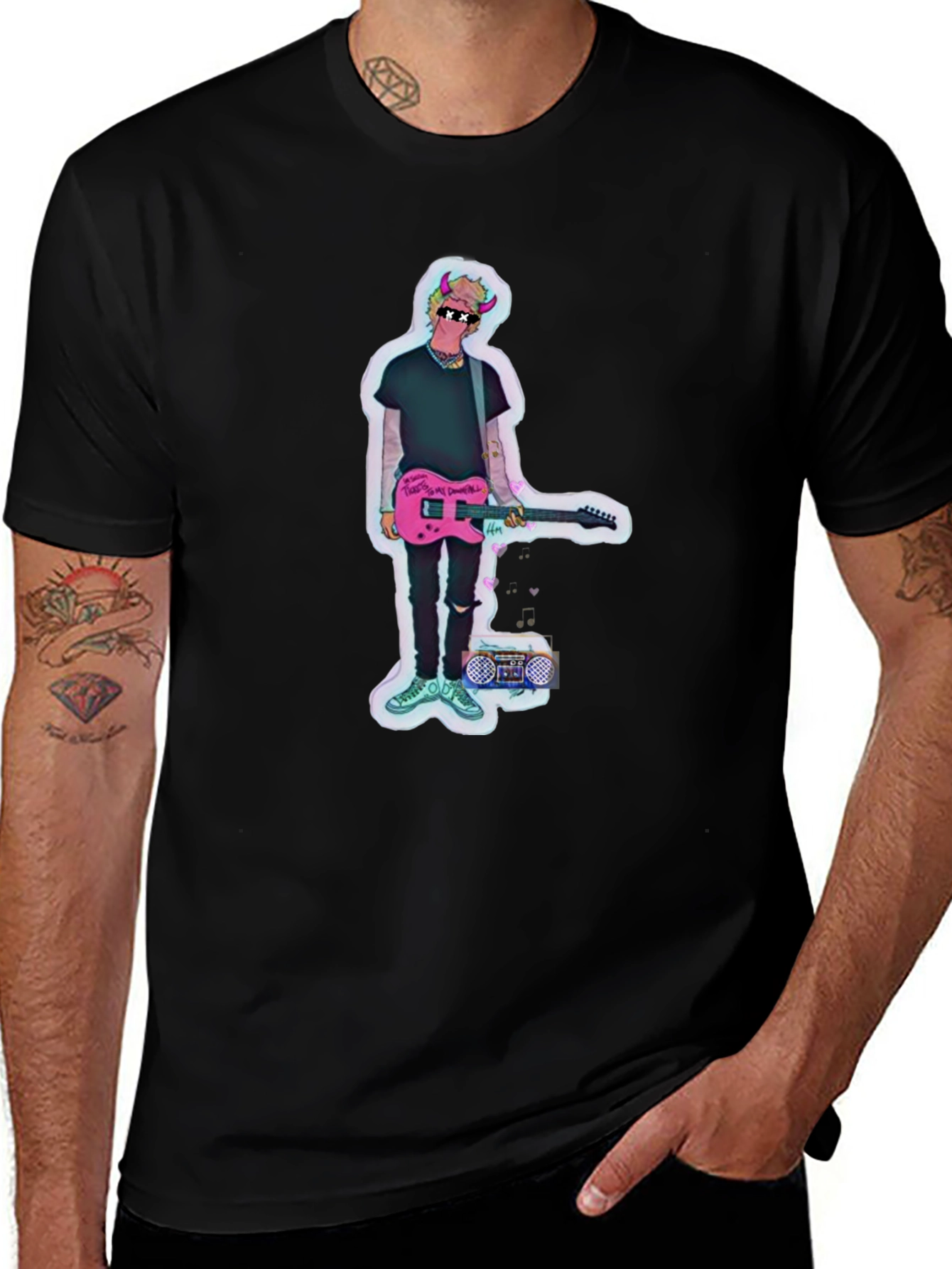 Cool Graphic Print Black T-Shirt