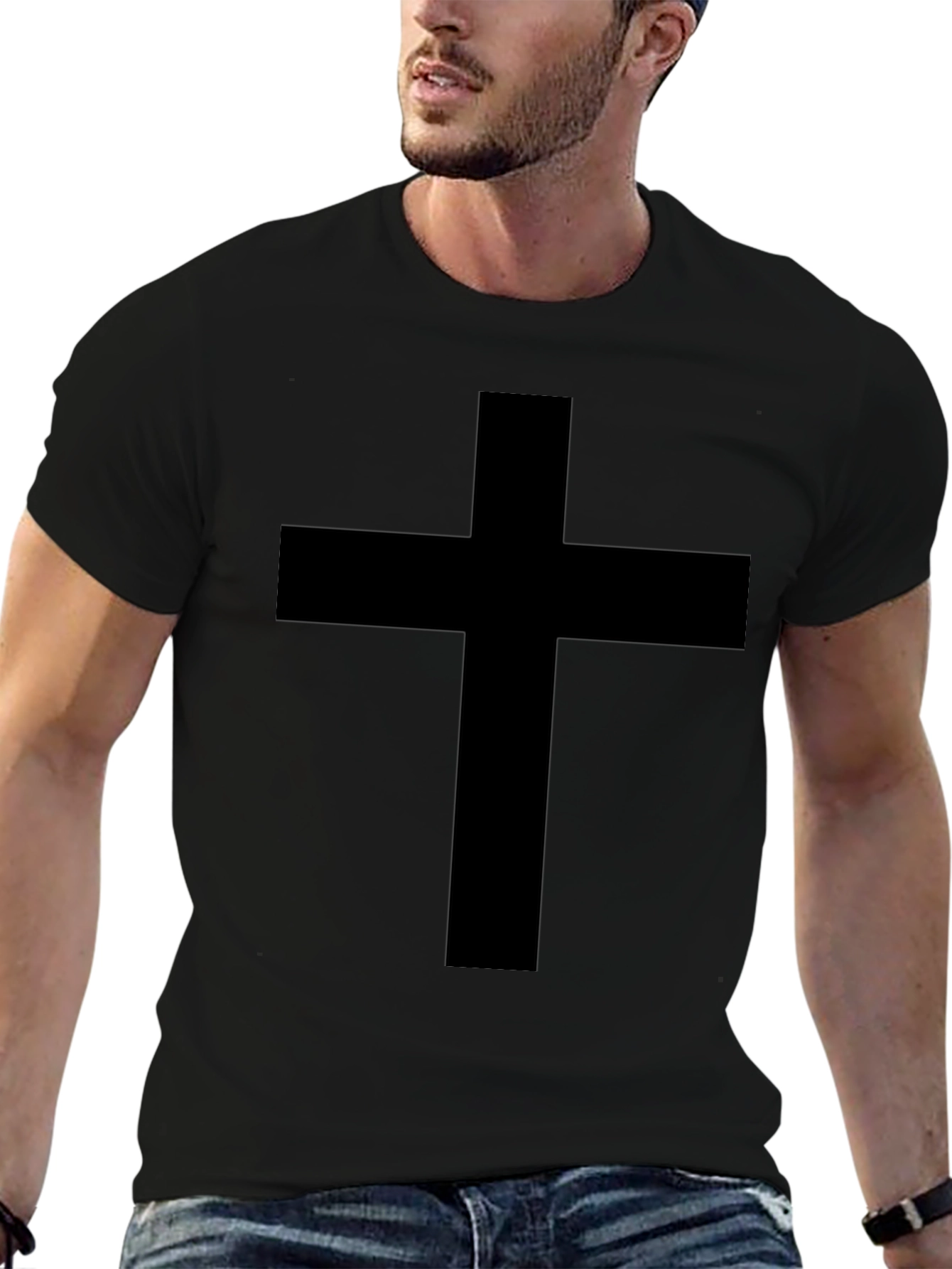 Black Cross Graphic T-Shirt - Christian Apparel