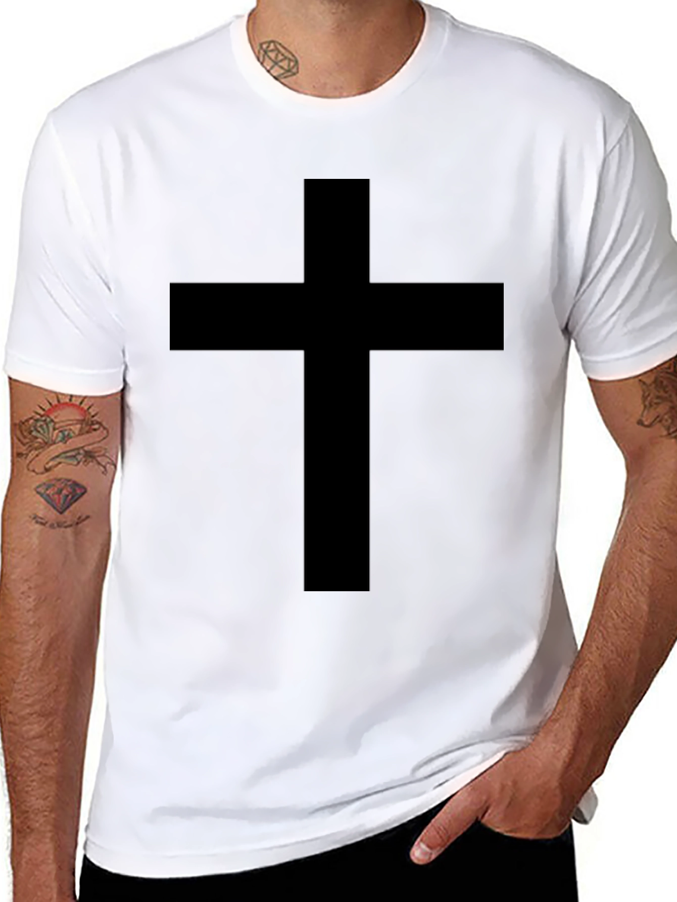 Black Cross Graphic T-Shirt - Christian Apparel