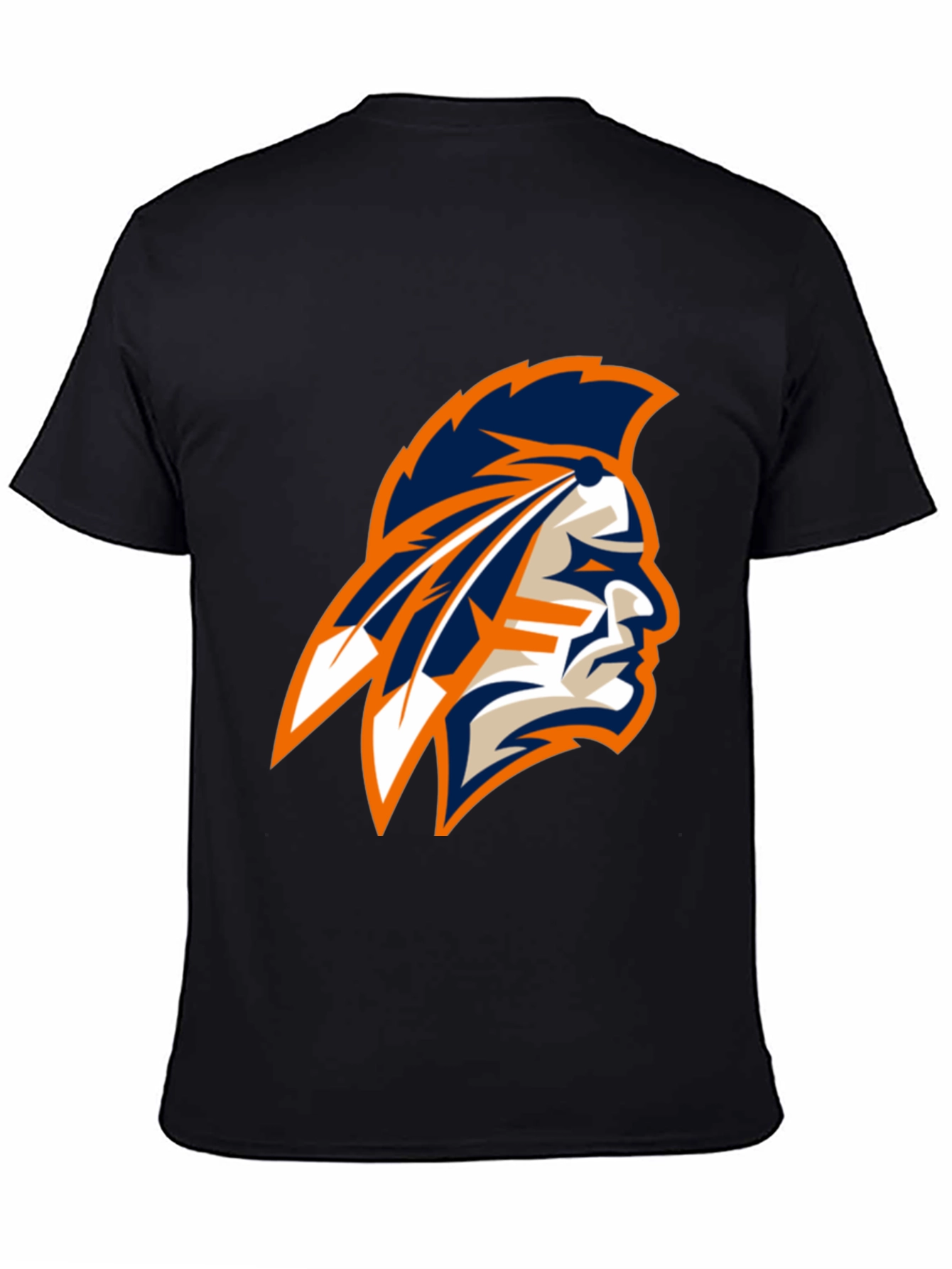 Mens Black T-Shirt with Native American Logo
