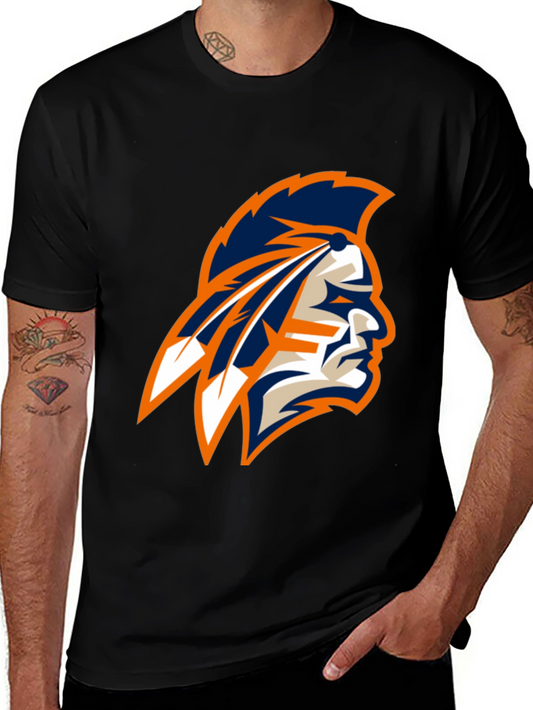 Mens Black T-Shirt with Native American Logo