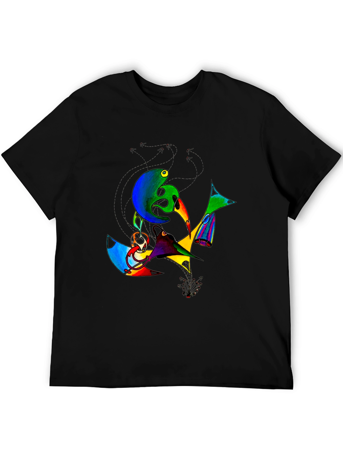 Abstract Art Graphic Print Black T-Shirt