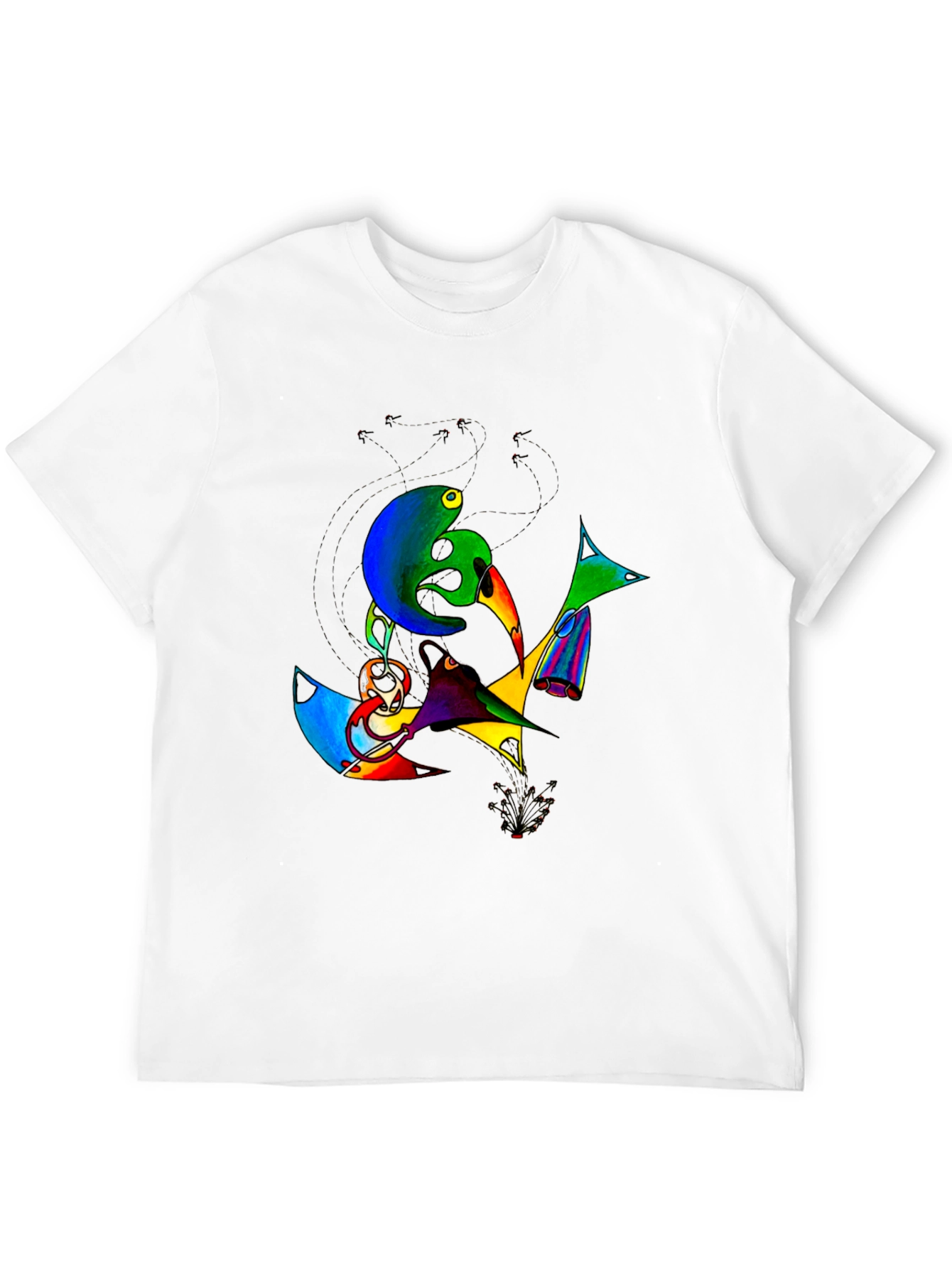 Abstract Art Graphic Print Black T-Shirt