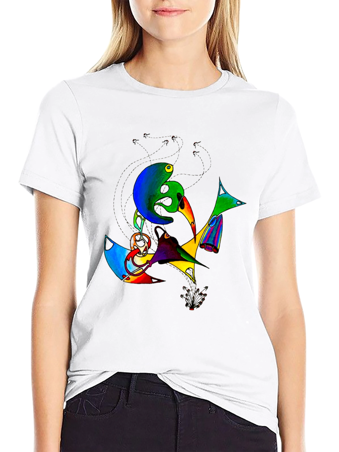 Abstract Art Graphic Print Black T-Shirt