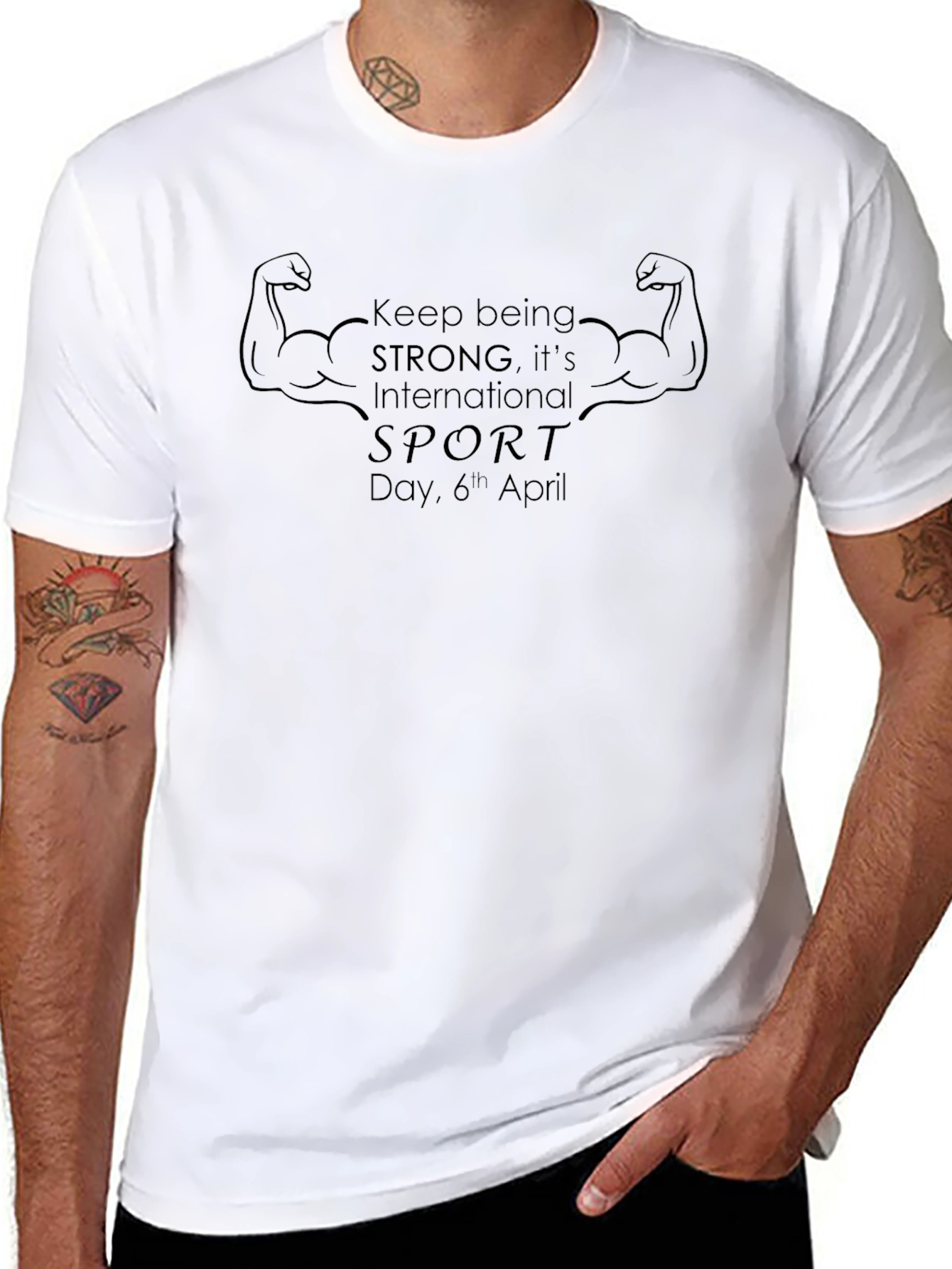 International Sports Day Black T-Shirt