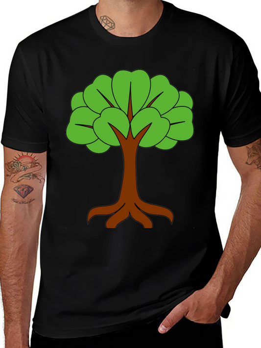 Nature Tree Graphic Black T-Shirt