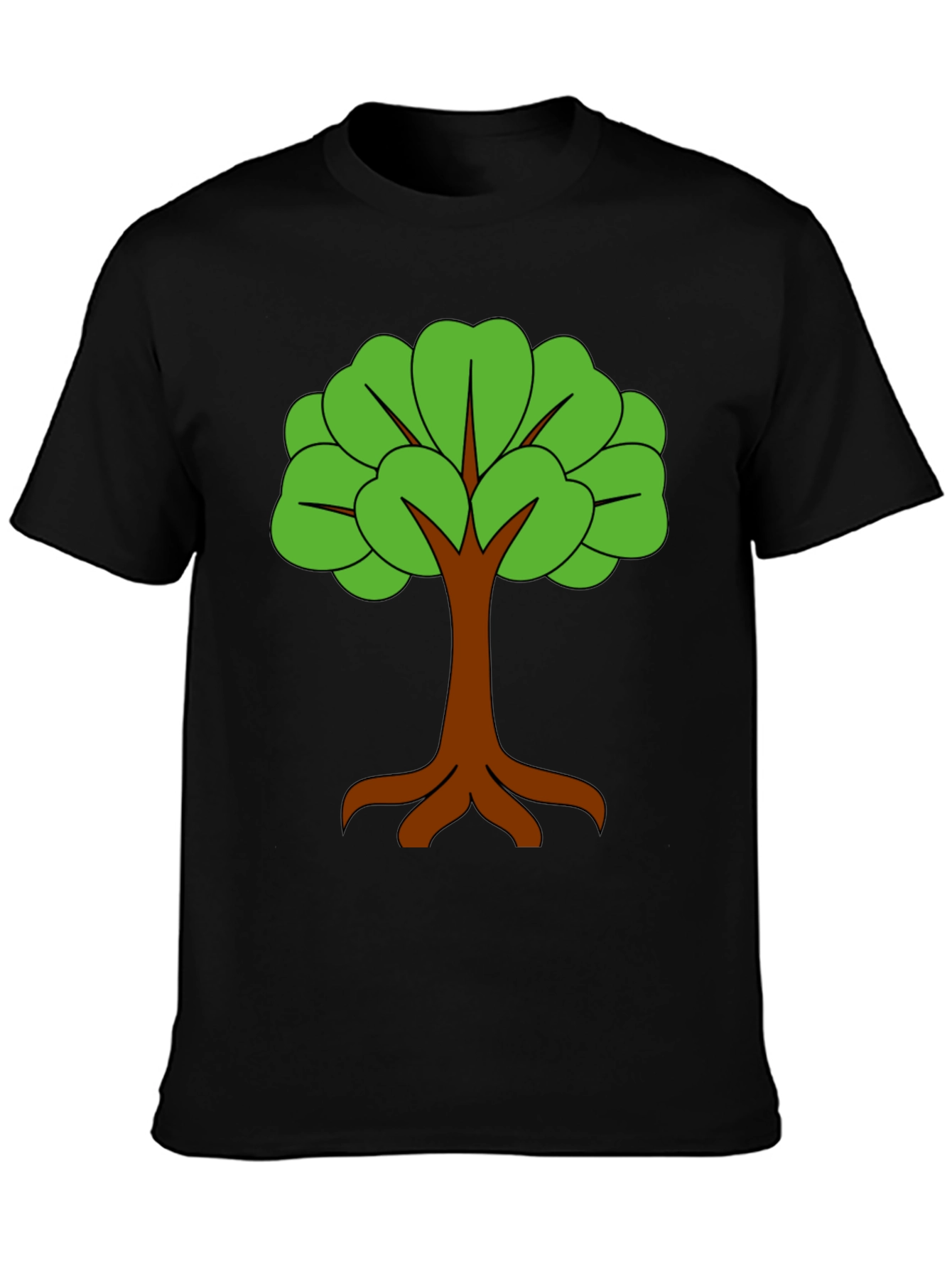 Nature Tree Graphic Black T-Shirt