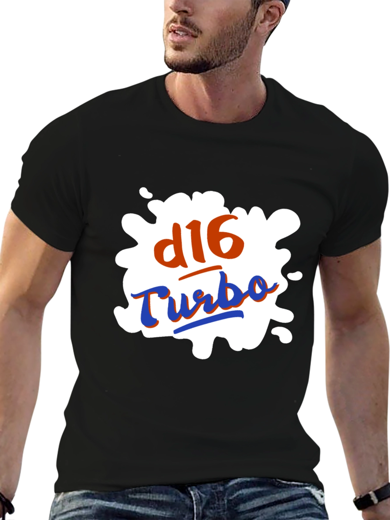 D16 Turbo Graphic T-Shirt - Bold Automotive Style
