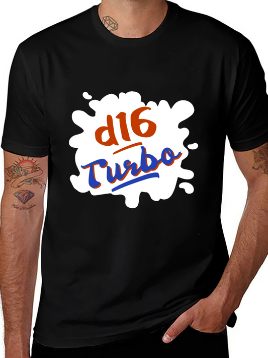 D16 Turbo Graphic T-Shirt - Bold Automotive Style