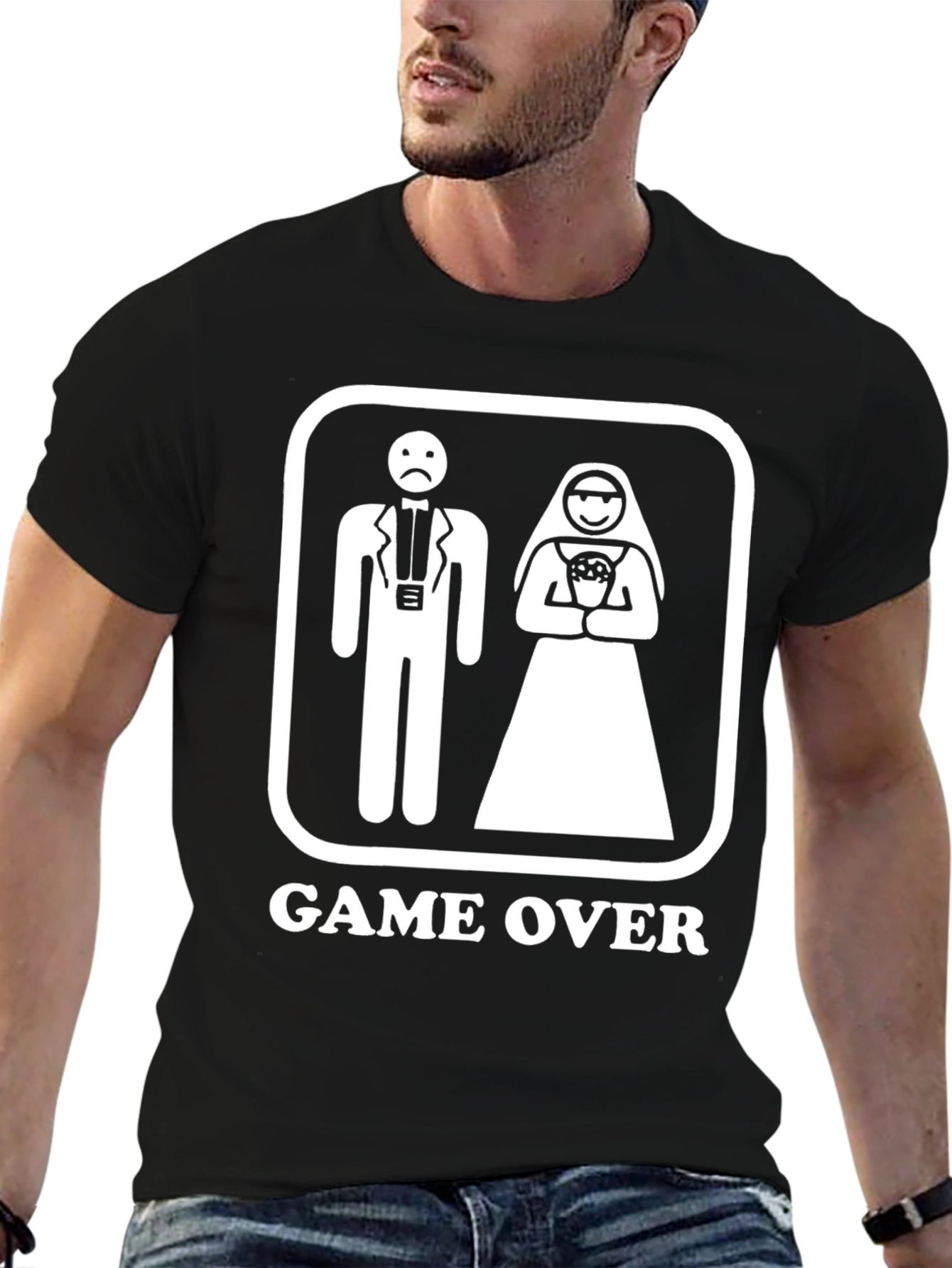 Game Over Groom Bride Graphic T-Shirt