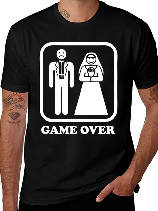 Game Over Groom Bride Graphic T-Shirt