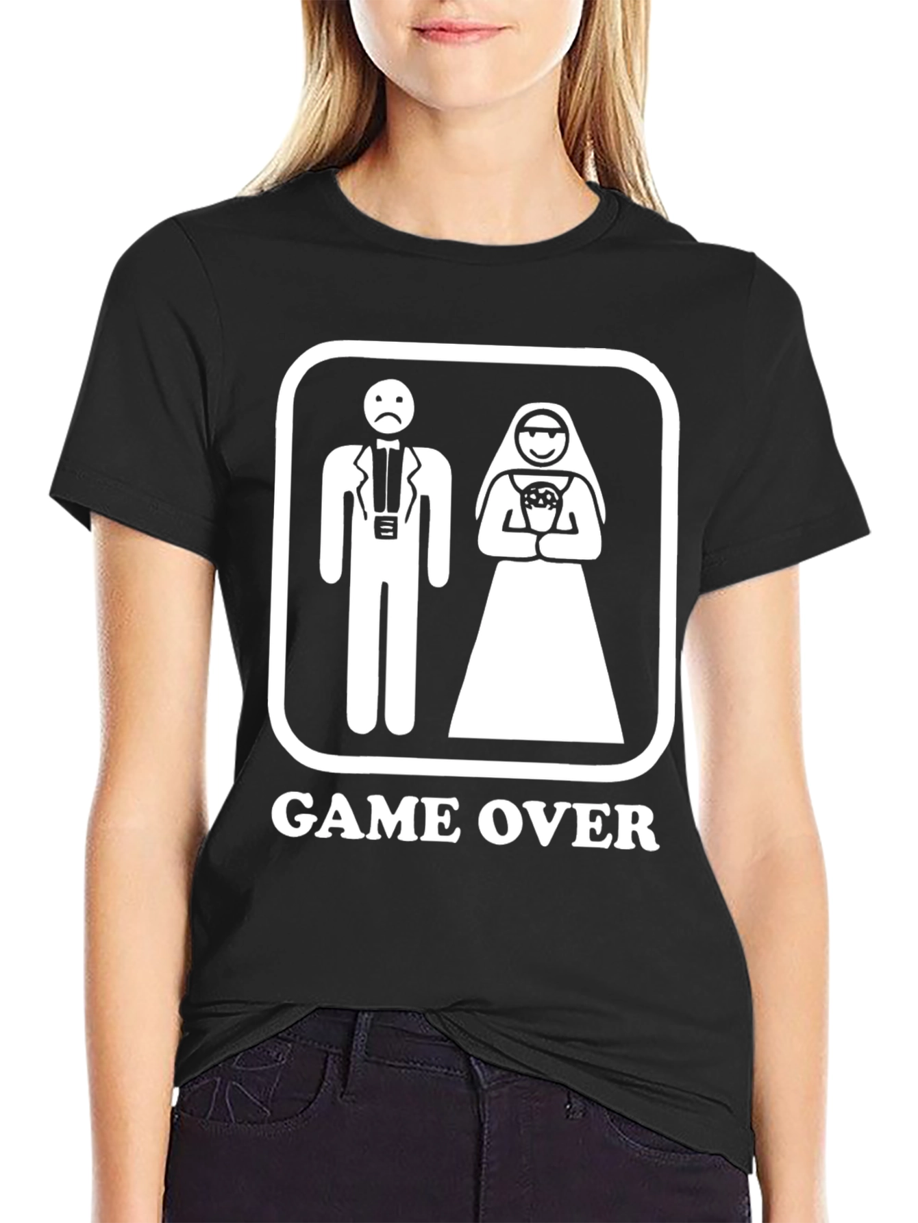 Game Over Groom Bride Graphic T-Shirt