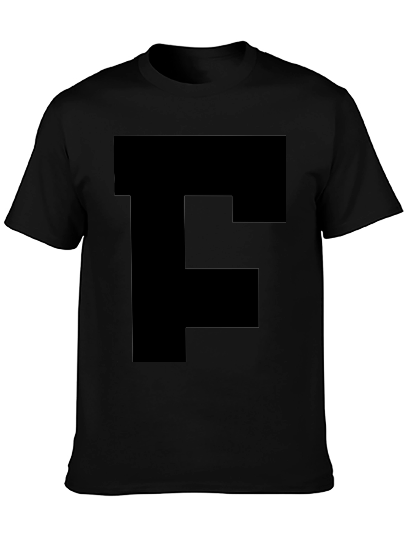 Black T-Shirt with Bold Initial Graphic