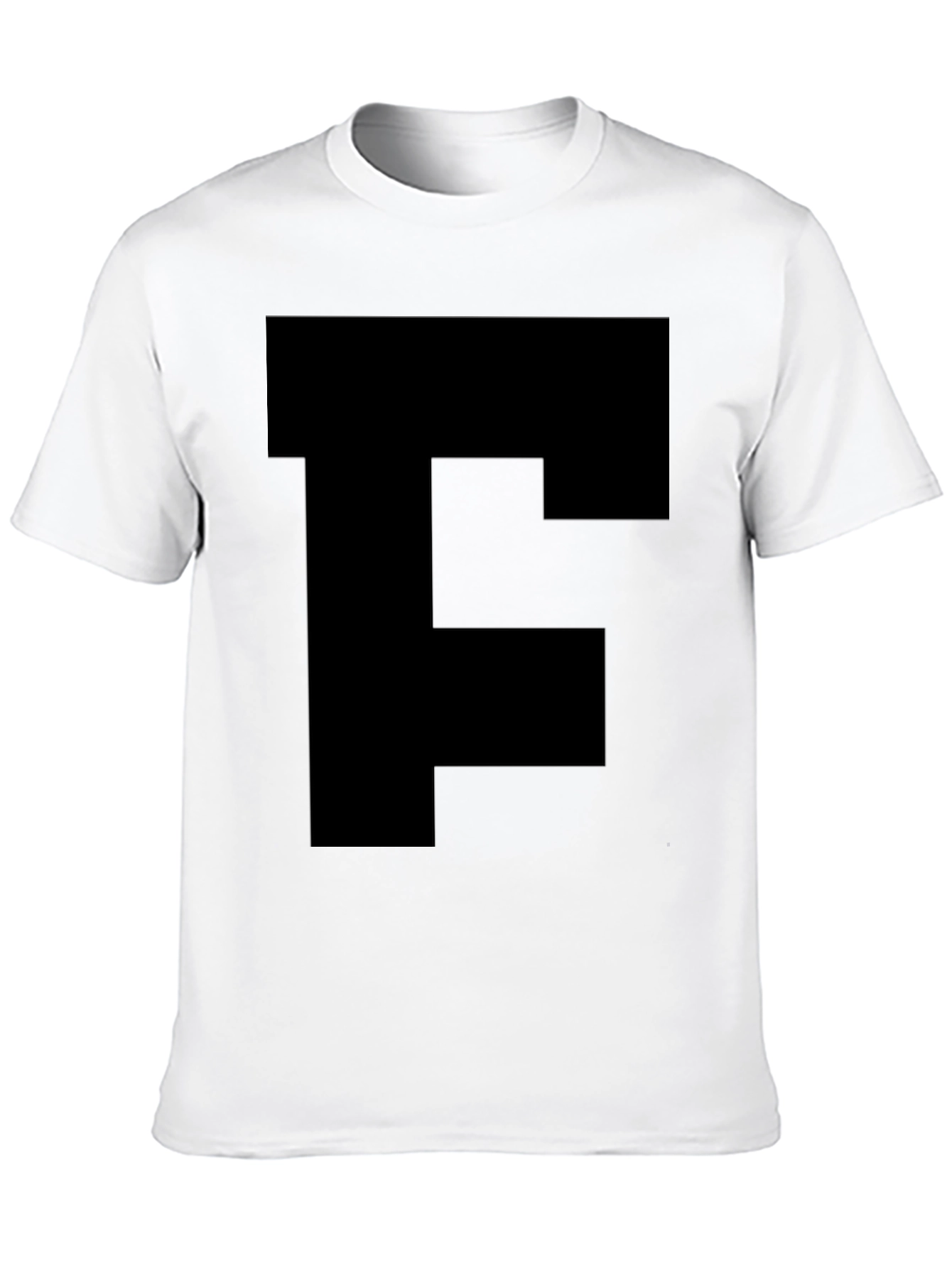 Black T-Shirt with Bold Initial Graphic
