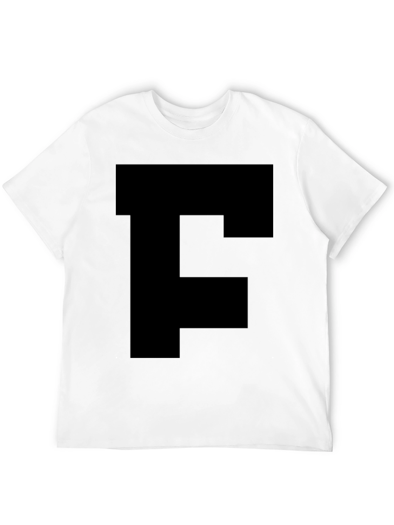 Black T-Shirt with Bold Initial Graphic