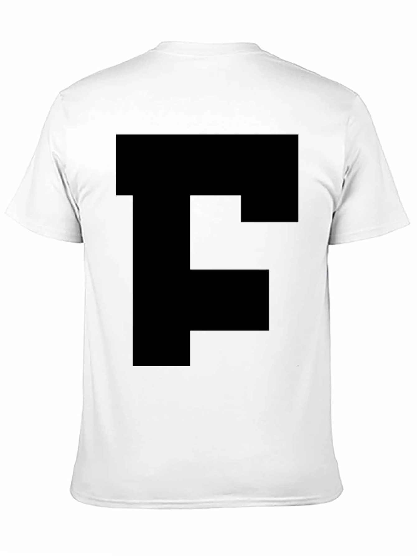 Black T-Shirt with Bold Initial Graphic