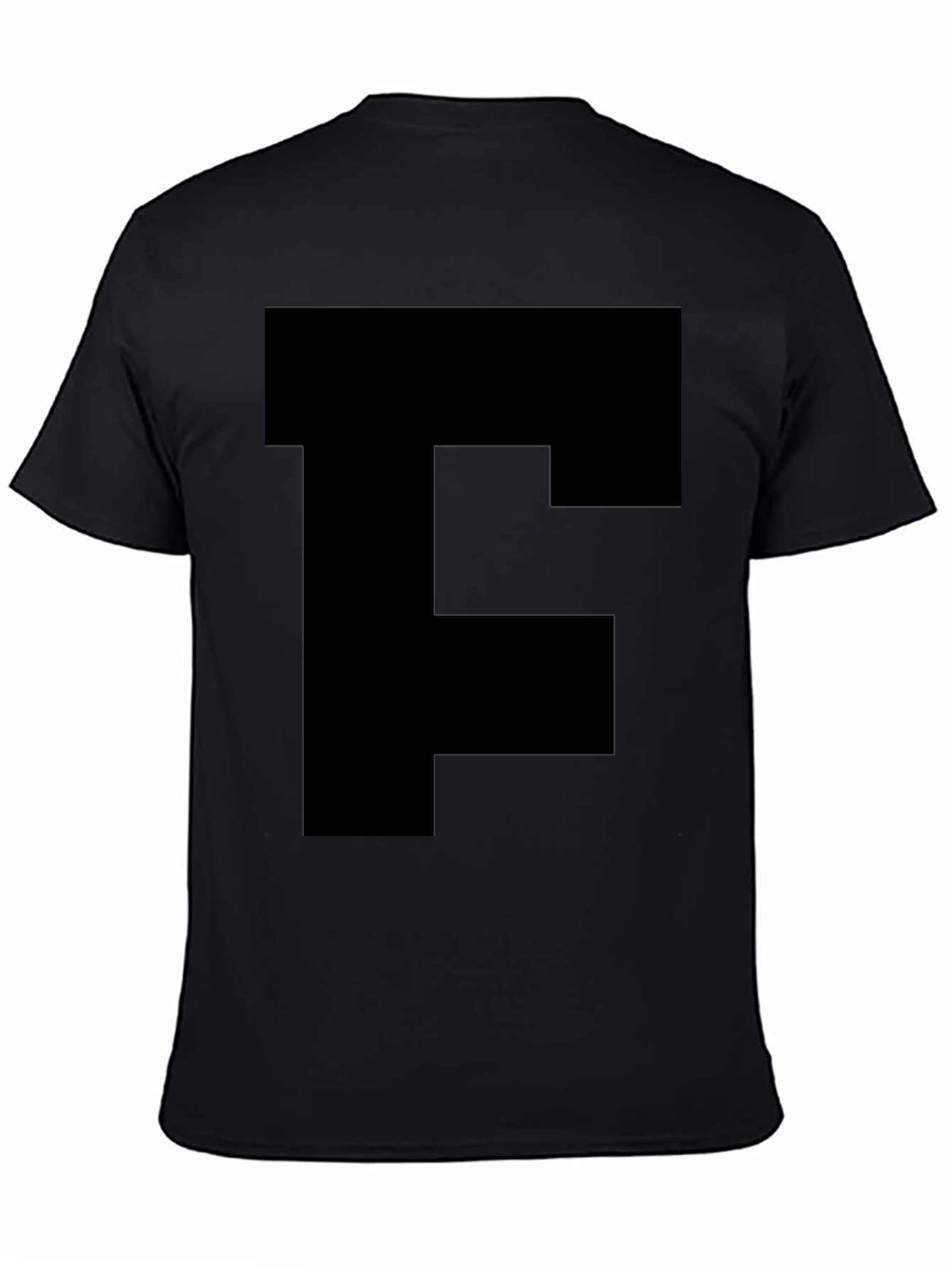 Black T-Shirt with Bold Initial Graphic