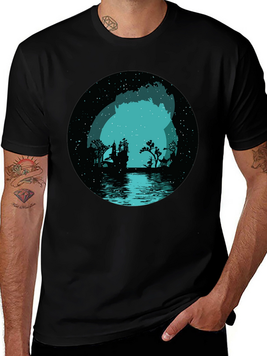 Mystic Lake Silhouette Graphic Tee - Black