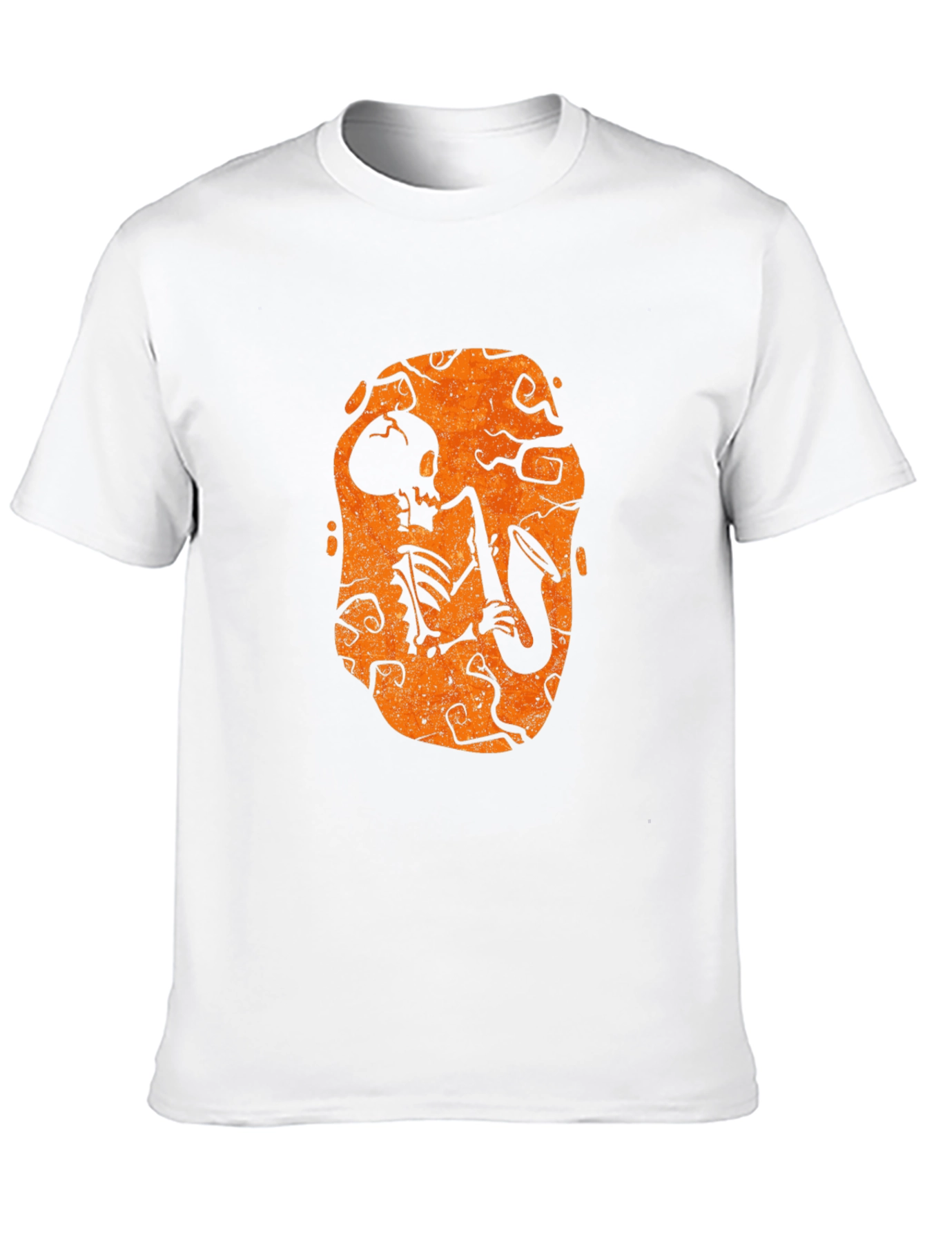 Skeleton Sax Player Halloween Graphic Tee