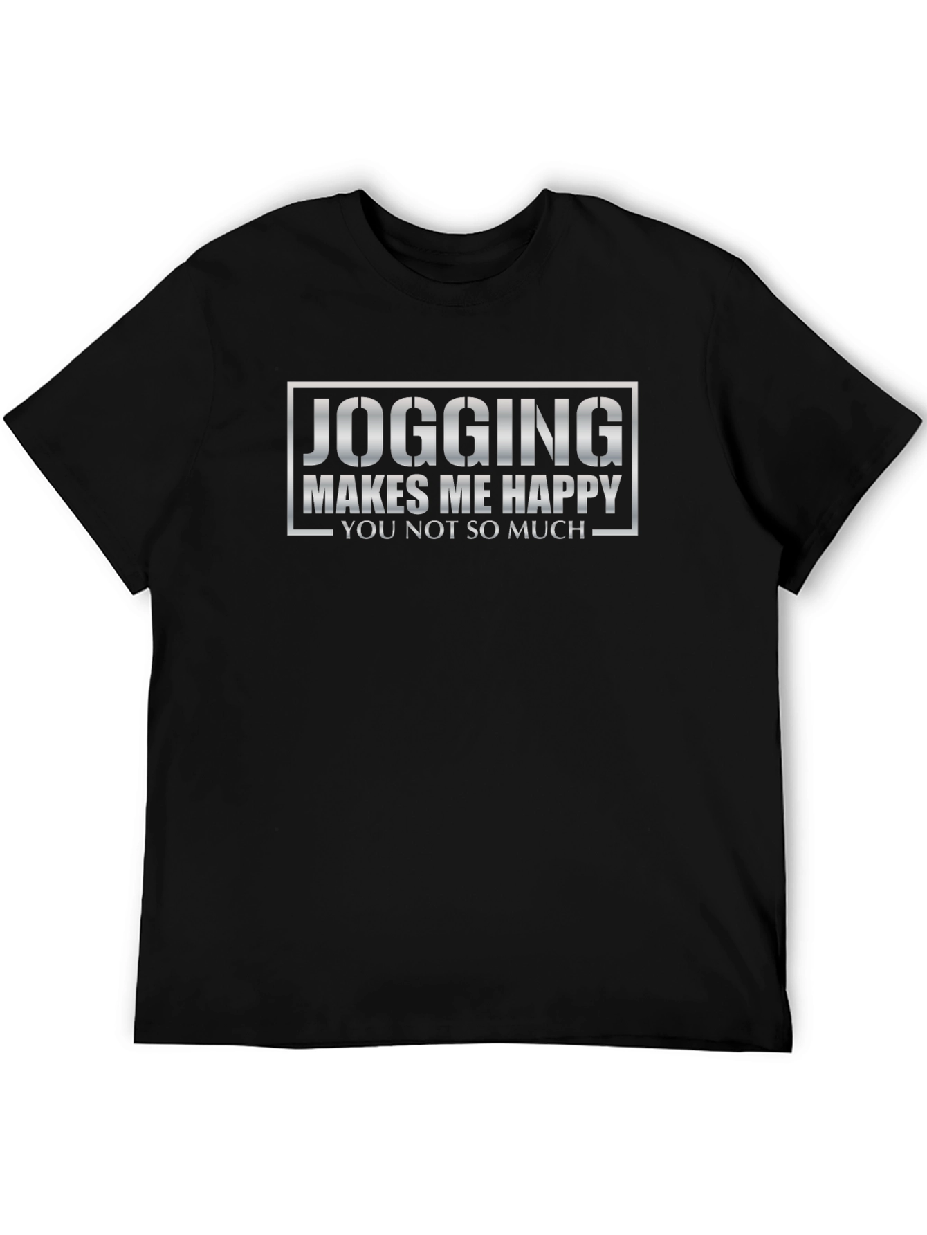 Jogging Makes Me Happy Black Graphic Tee