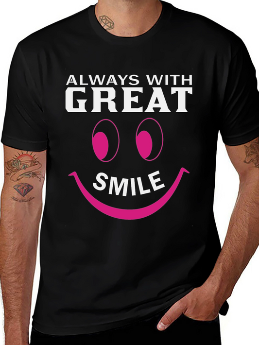 Always With Great Smile Black T-Shirt