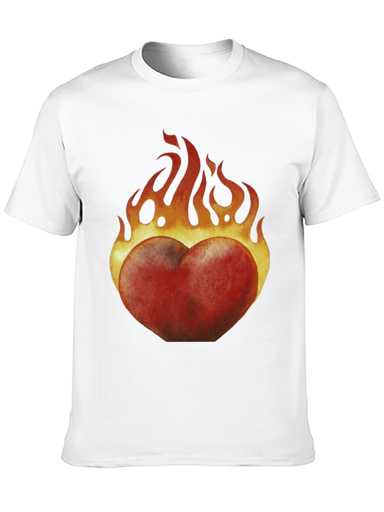 Flaming Heart Graphic Black T-Shirt