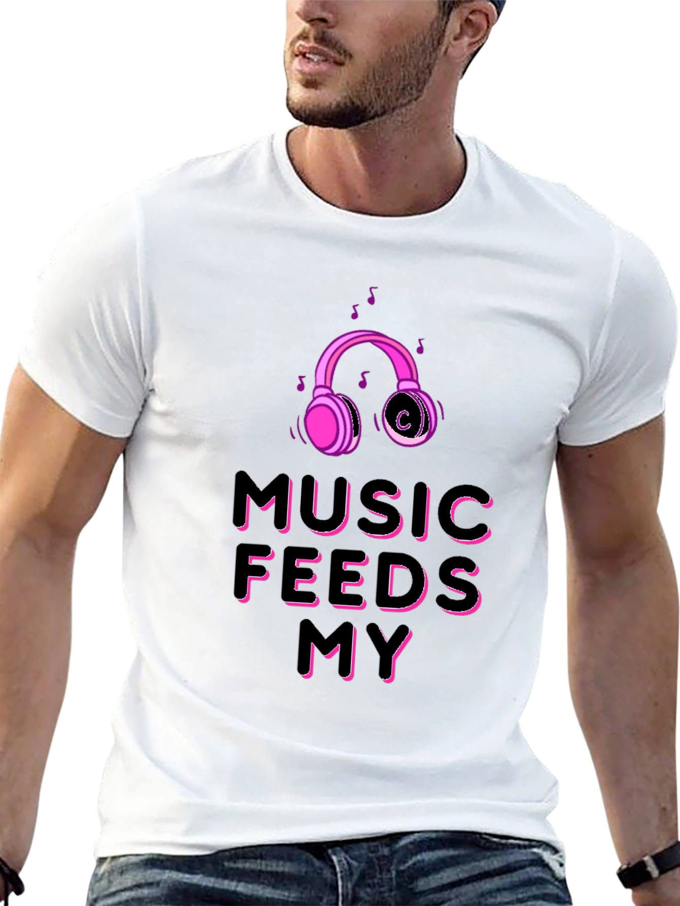 Music Feeds My Soul Black T-Shirt