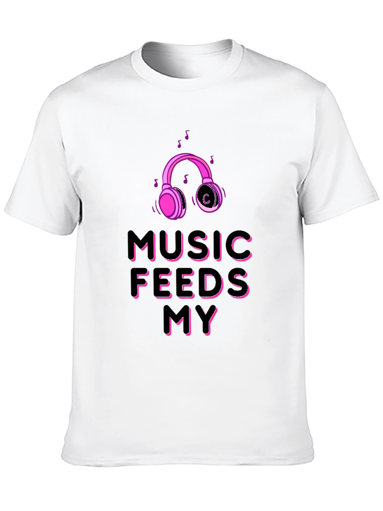 Music Feeds My Soul Black T-Shirt