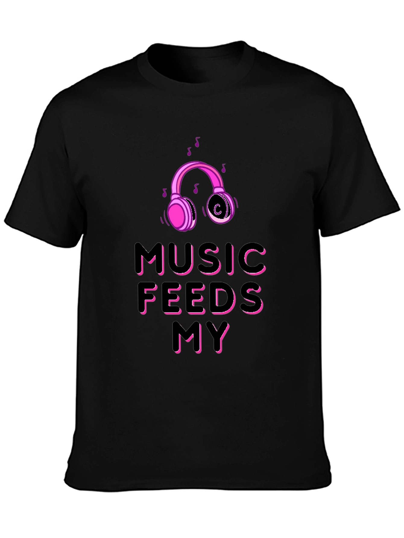 Music Feeds My Soul Black T-Shirt