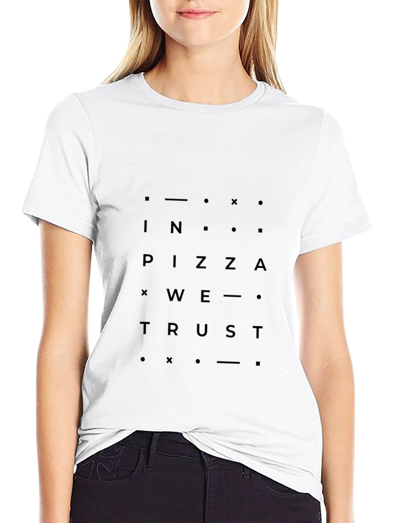In Pizza We Trust Graphic Black T-Shirt