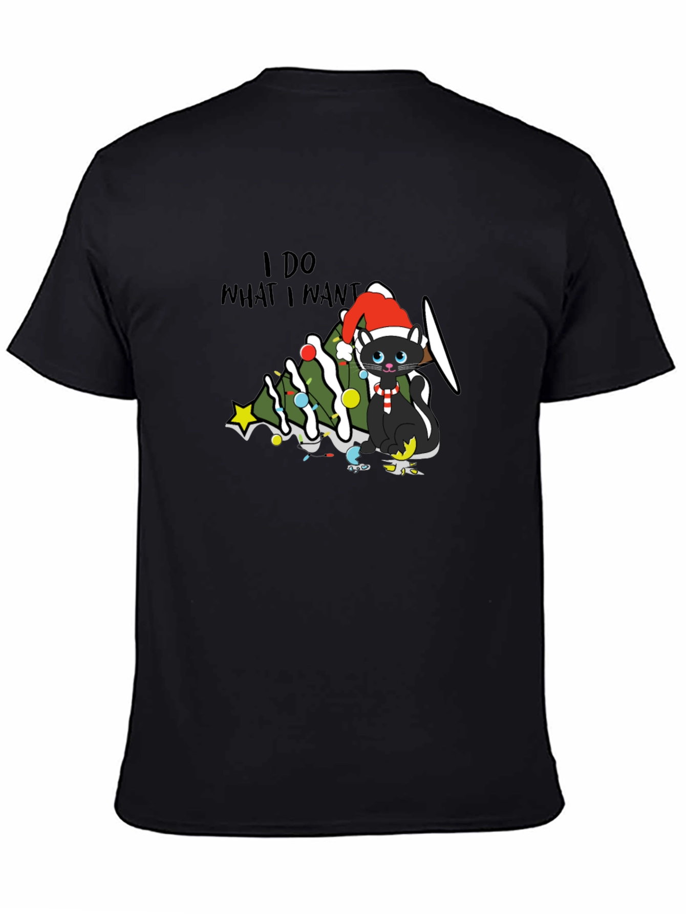 I Do What I Want Christmas Cat T-Shirt