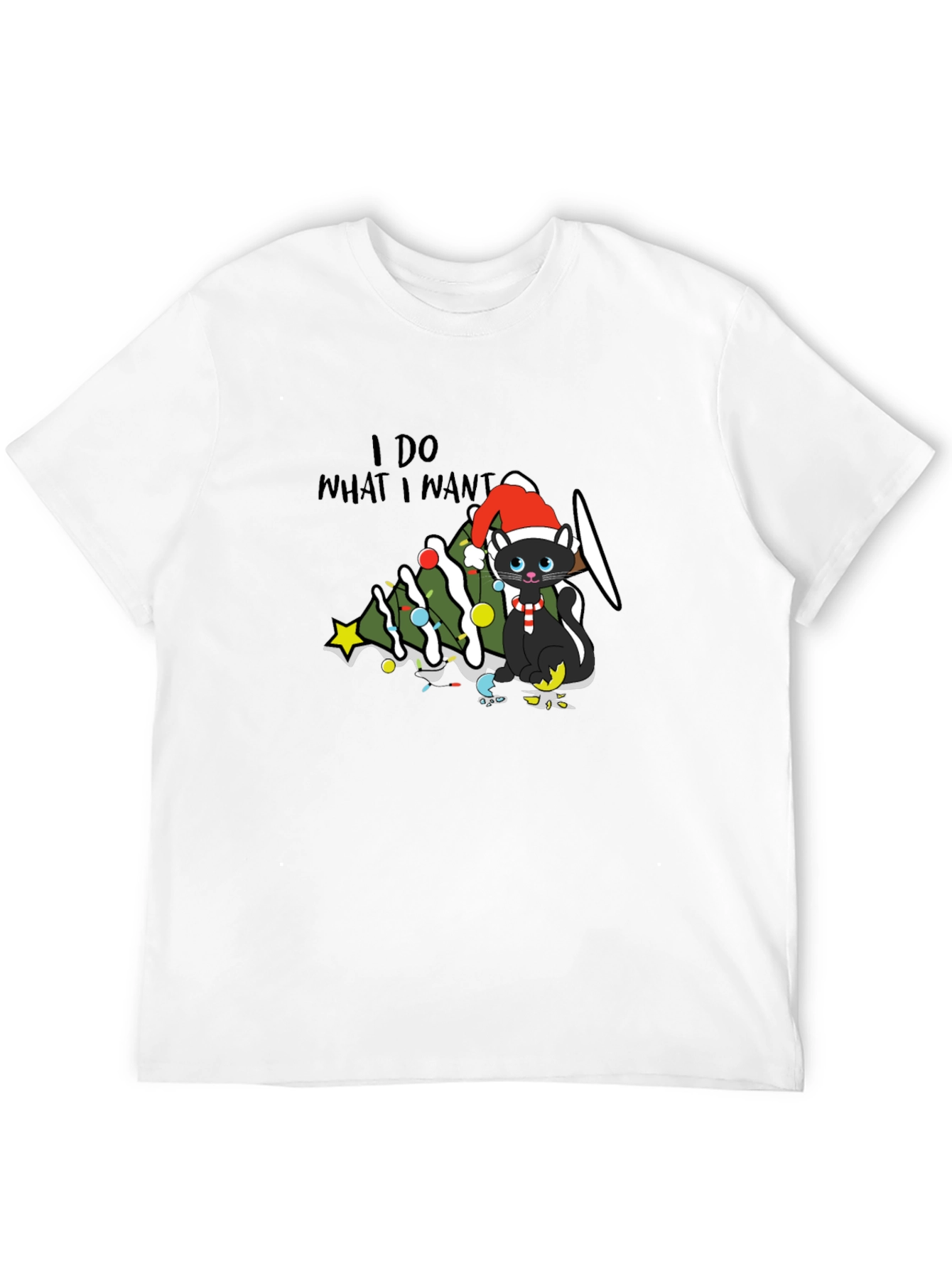 I Do What I Want Christmas Cat T-Shirt