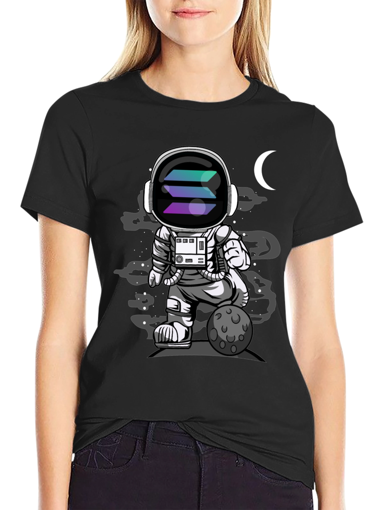 Astronaut Solana T-Shirt - Space Crypto Tee