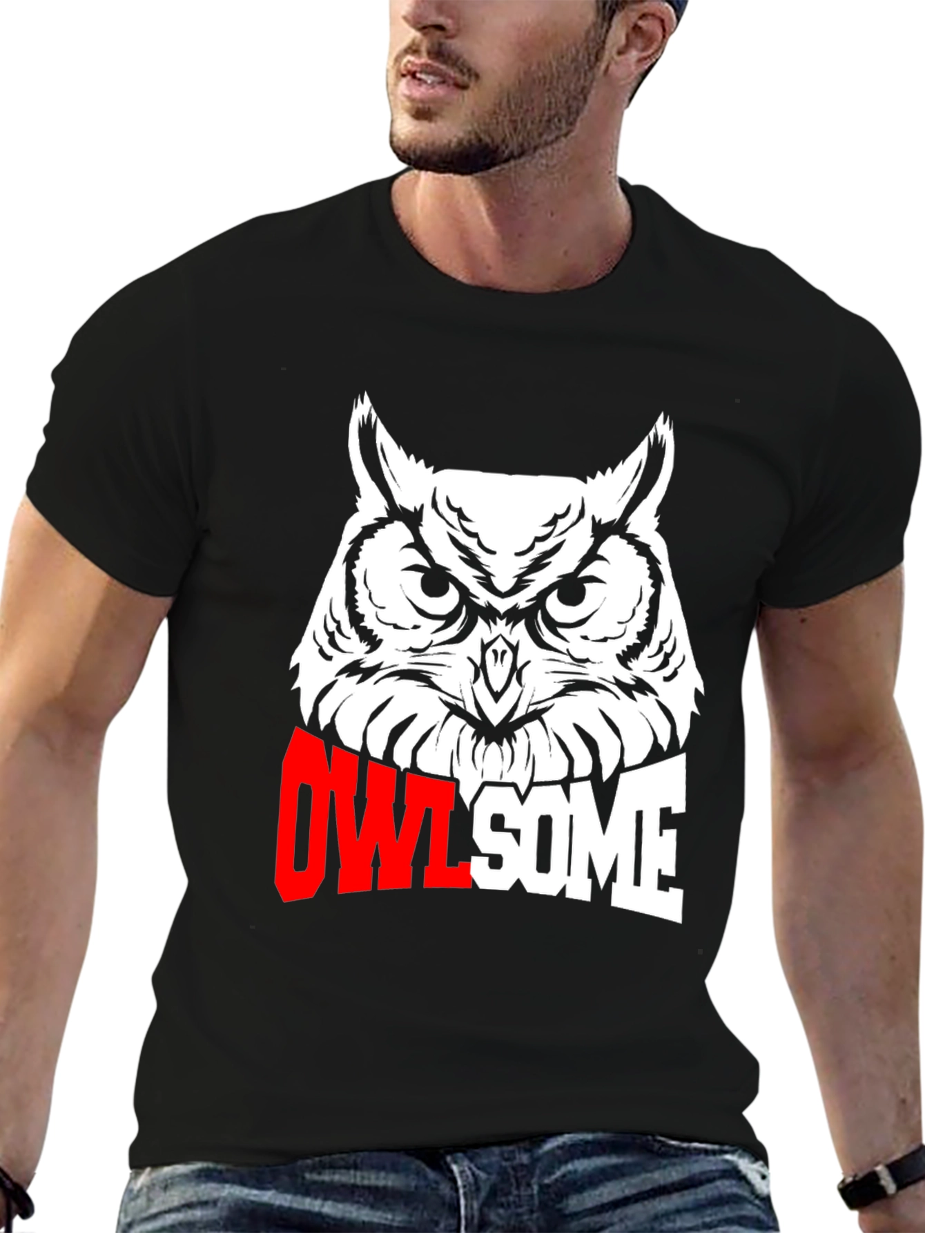 Owl-some Graphic Tee - Black Cotton T-Shirt