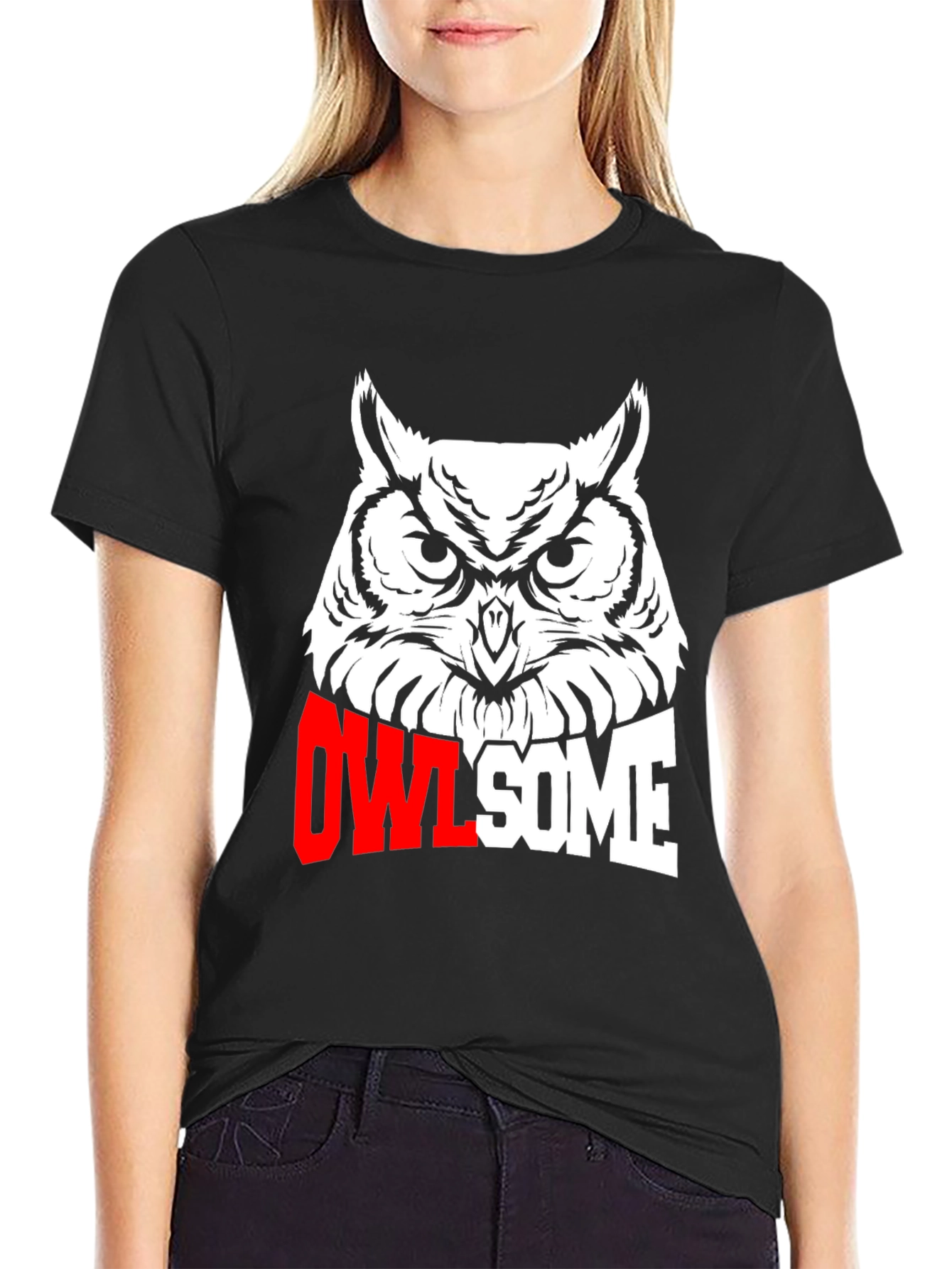 Owl-some Graphic Tee - Black Cotton T-Shirt